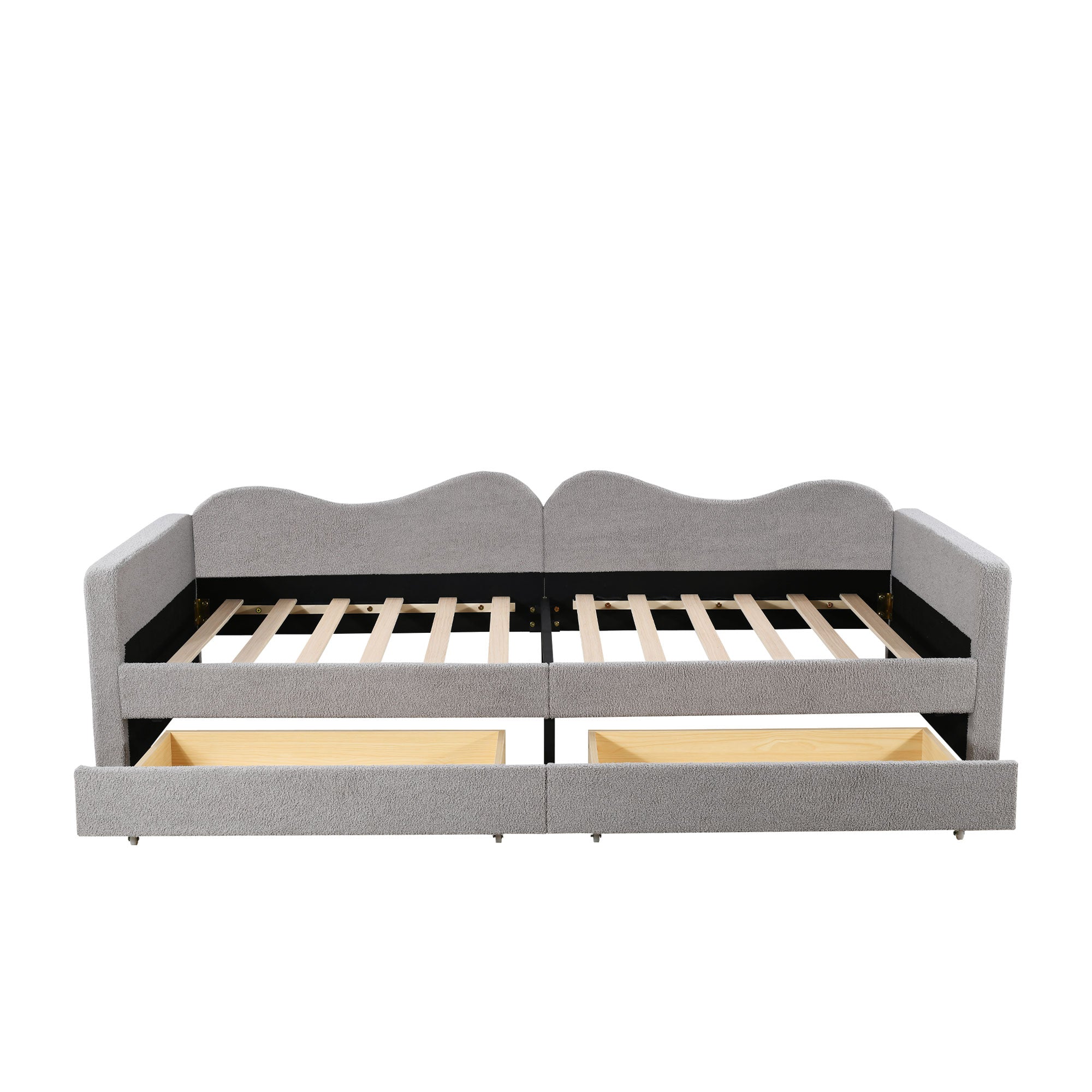 Logidon gestoffeerd bed 90x200 grijze slaapbank met 2 lades