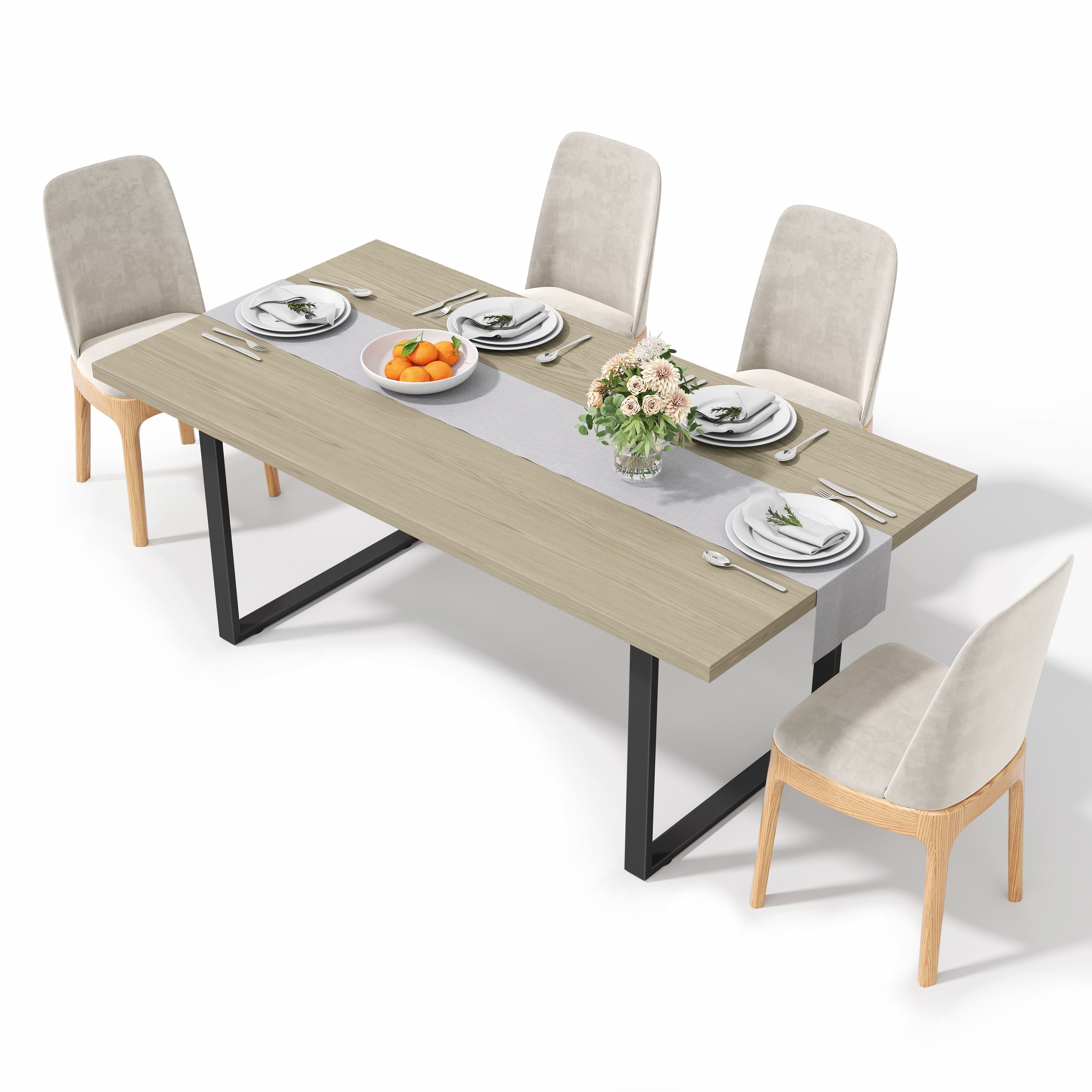 Logidon eettafel 160x80 cm industriële houtlook, metalen frame