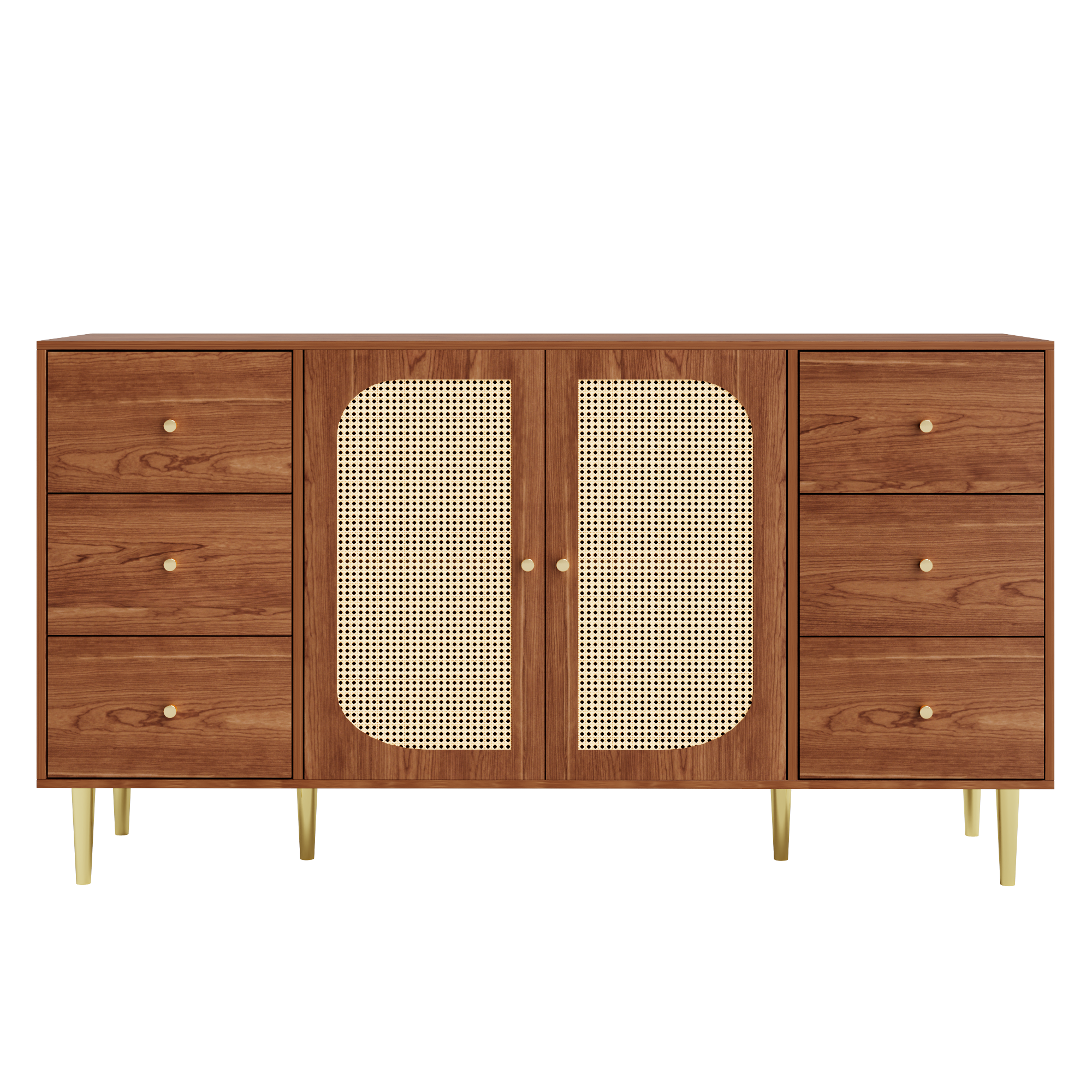 Logidon Rotan Dressoir Bruin 160x40x90 cm met Lade
