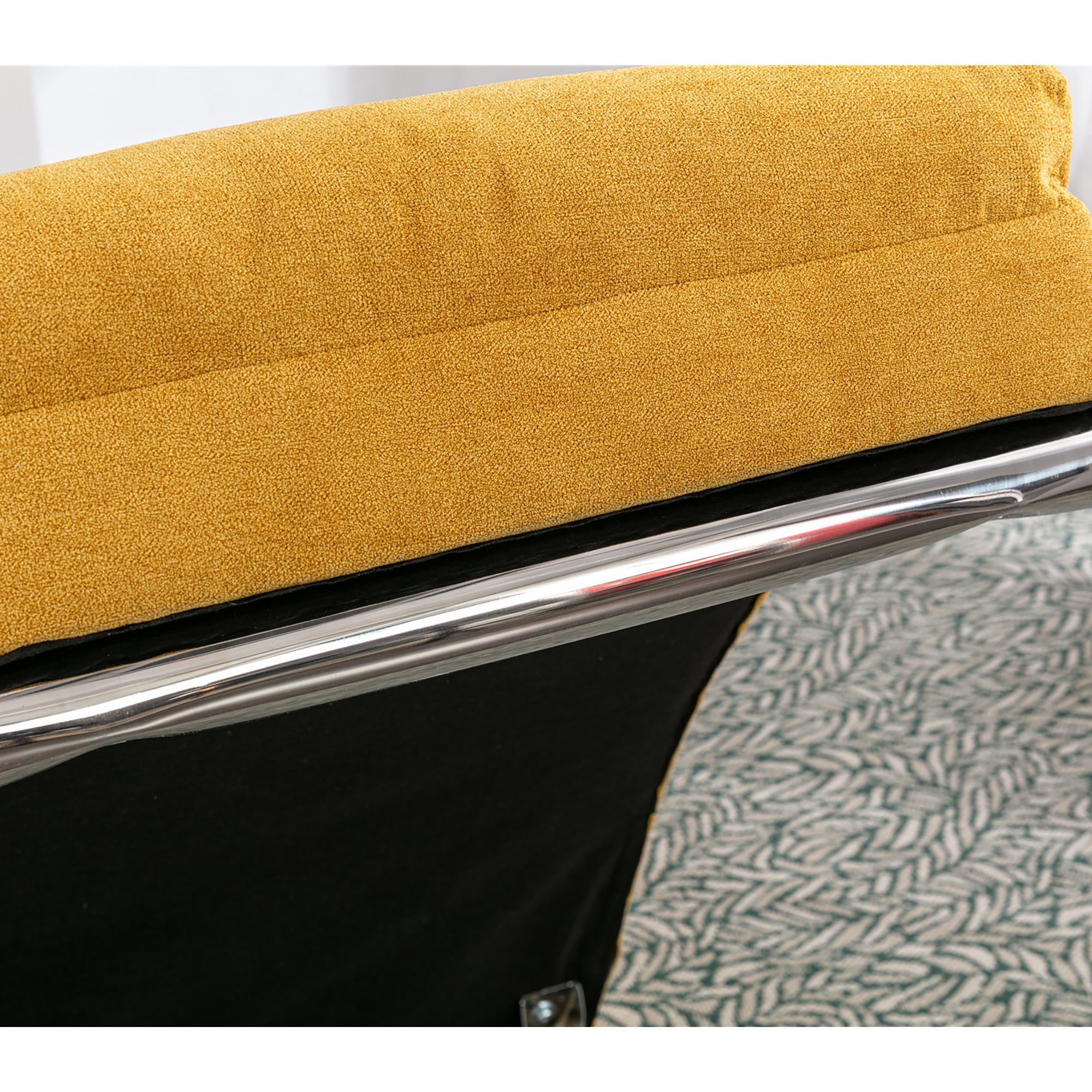 Logidon Linnen Massage Chaise Longue Met Afstandsbediening Mosterdgeel
