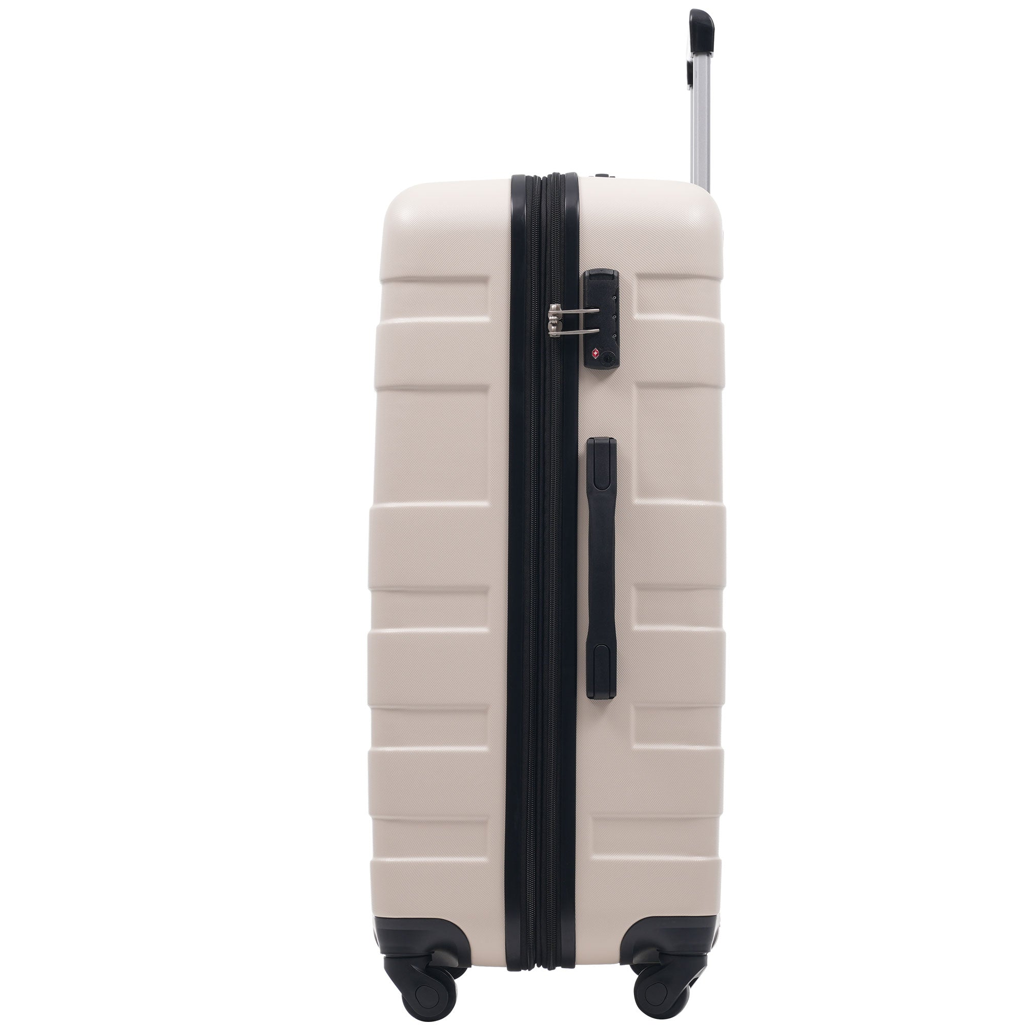 Logidon Hardshell Koffer 28 Inch Beige Zwart 4 Wielen TSA