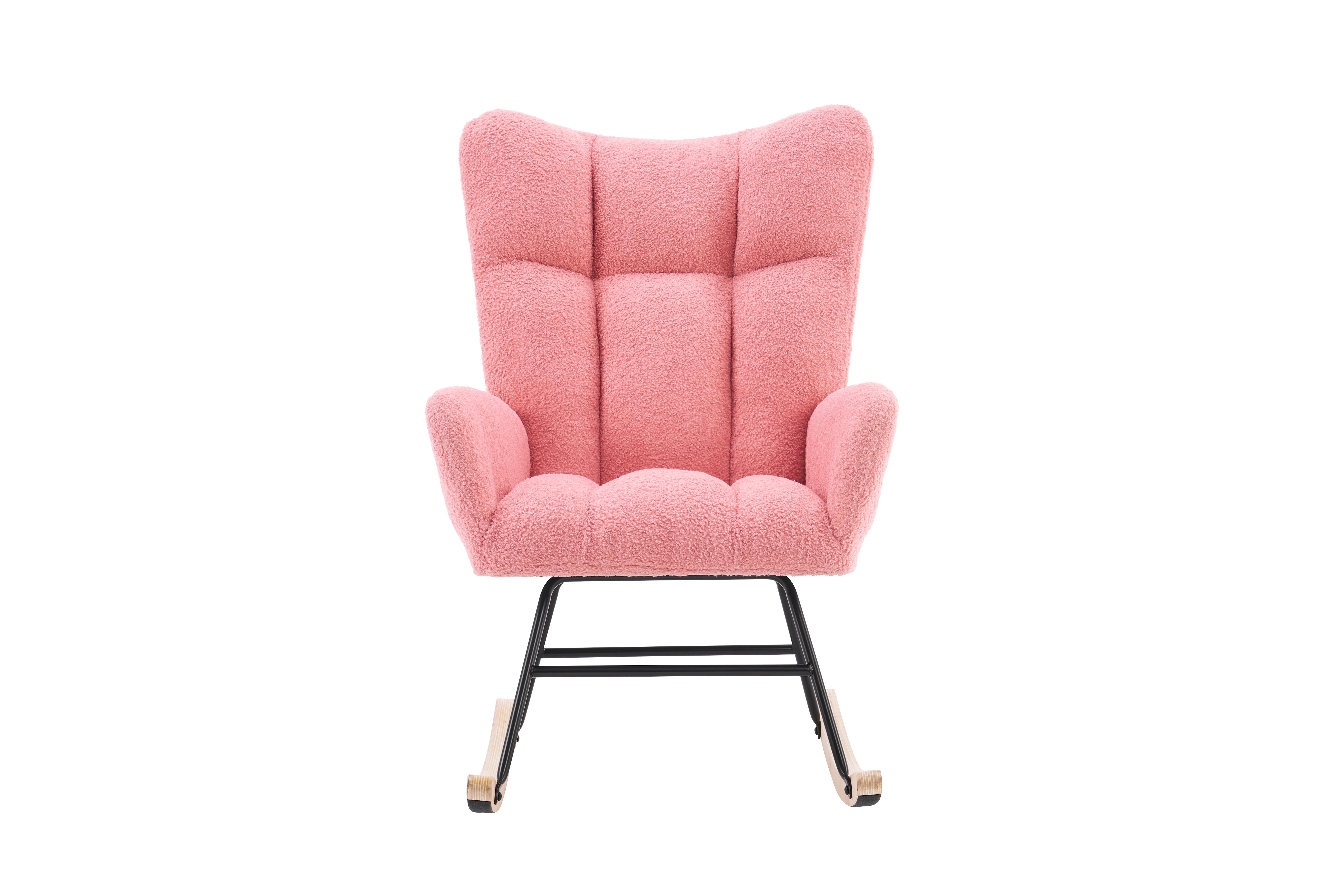 Logidon Moderne Schommelstoel Roze Met Hoge Rugleuning