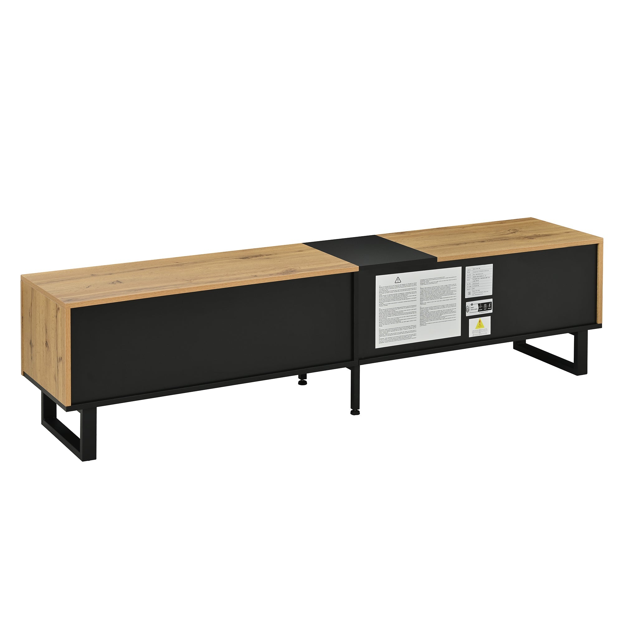 Logidon Modern TV-lowboard 180 cm Bruin met inklapbaar vak Open vakken