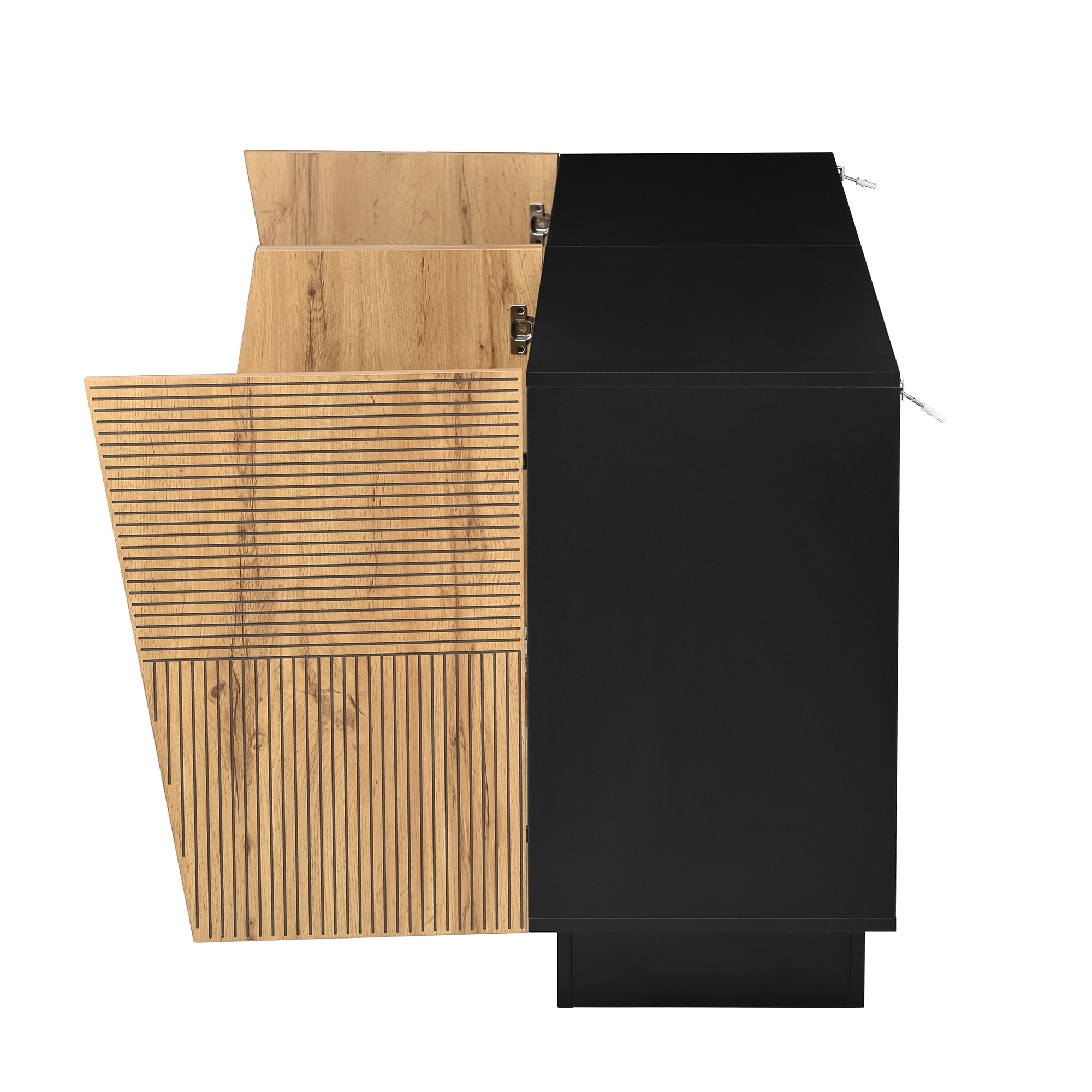 Logidon dressoir 160 cm zwart houtlook verstelbare planken