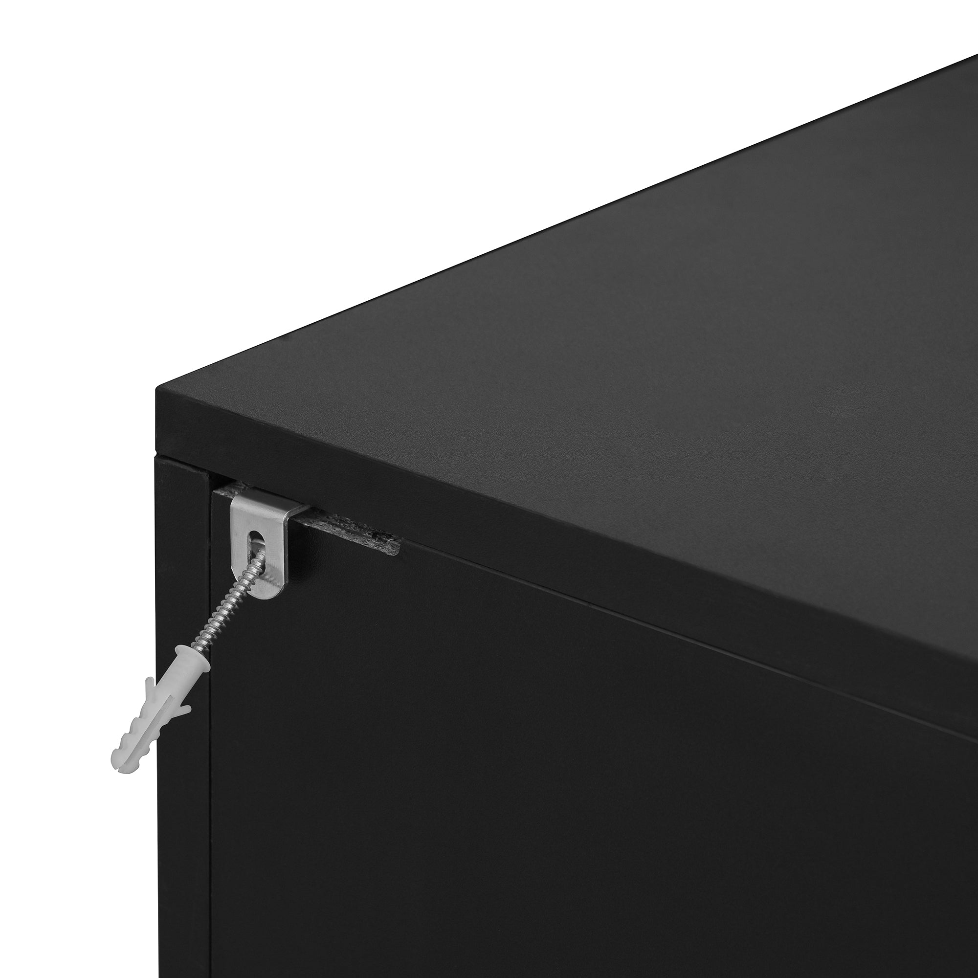 Logidon dressoir 160 cm zwart houtlook verstelbare planken