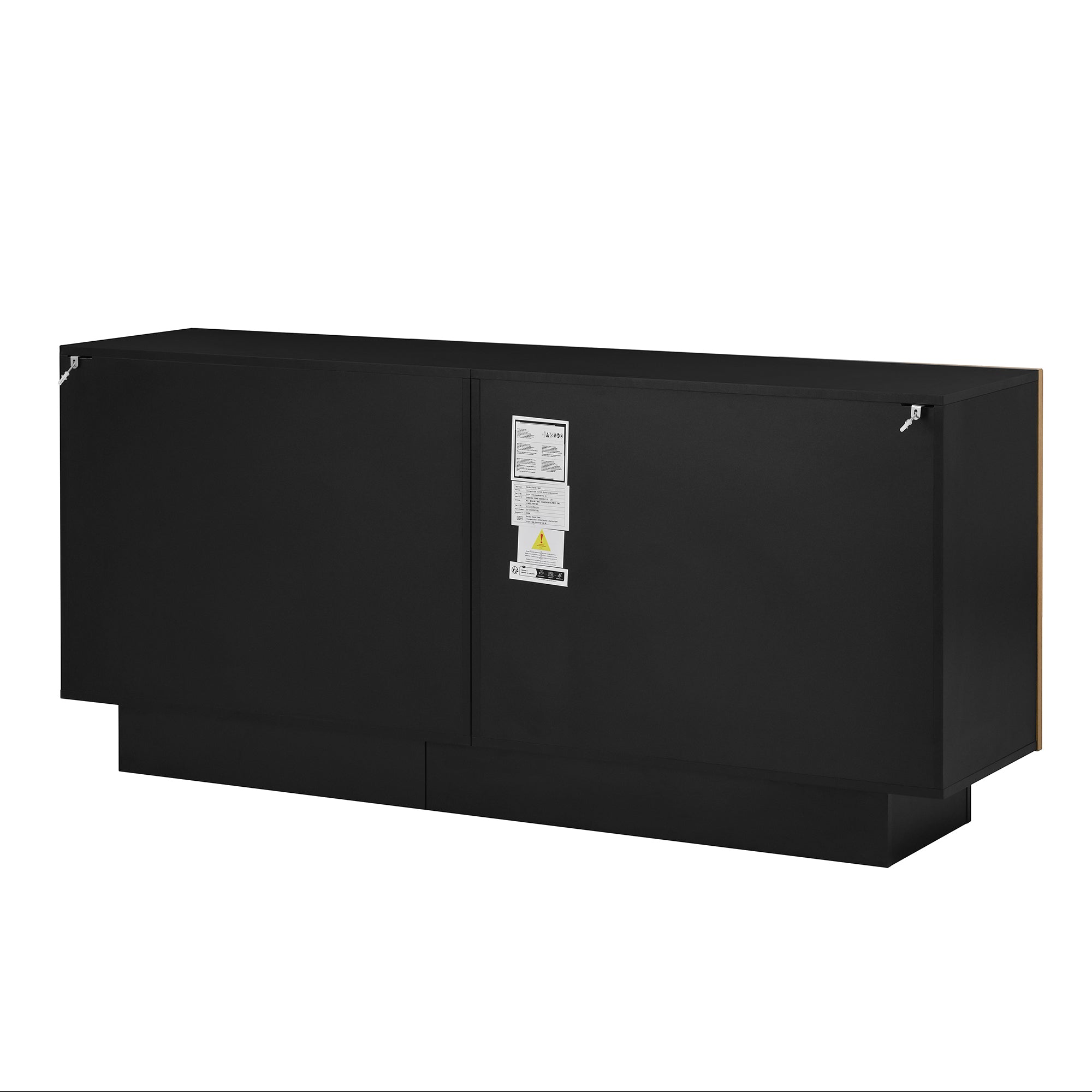 Logidon dressoir 160 cm zwart houtlook verstelbare planken