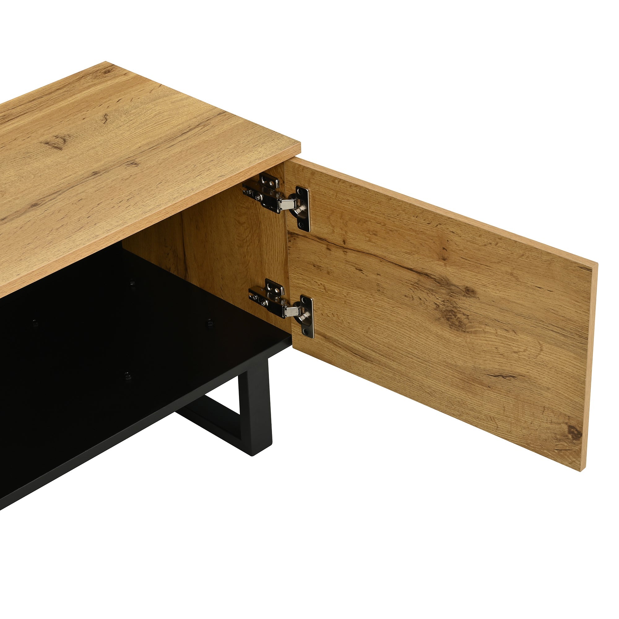 Logidon Modern TV-lowboard 180 cm Bruin met inklapbaar vak Open vakken