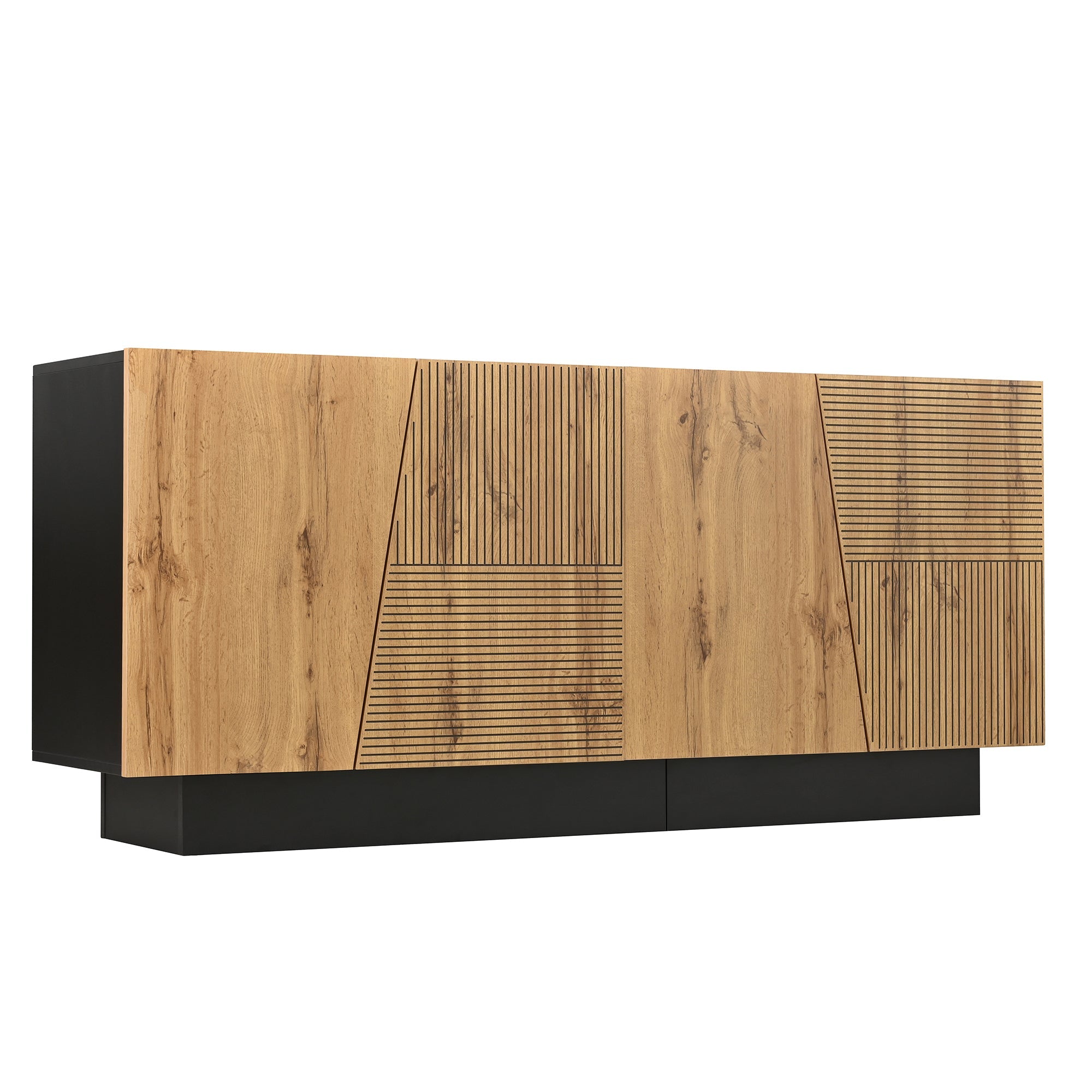 Logidon dressoir 160 cm zwart houtlook verstelbare planken
