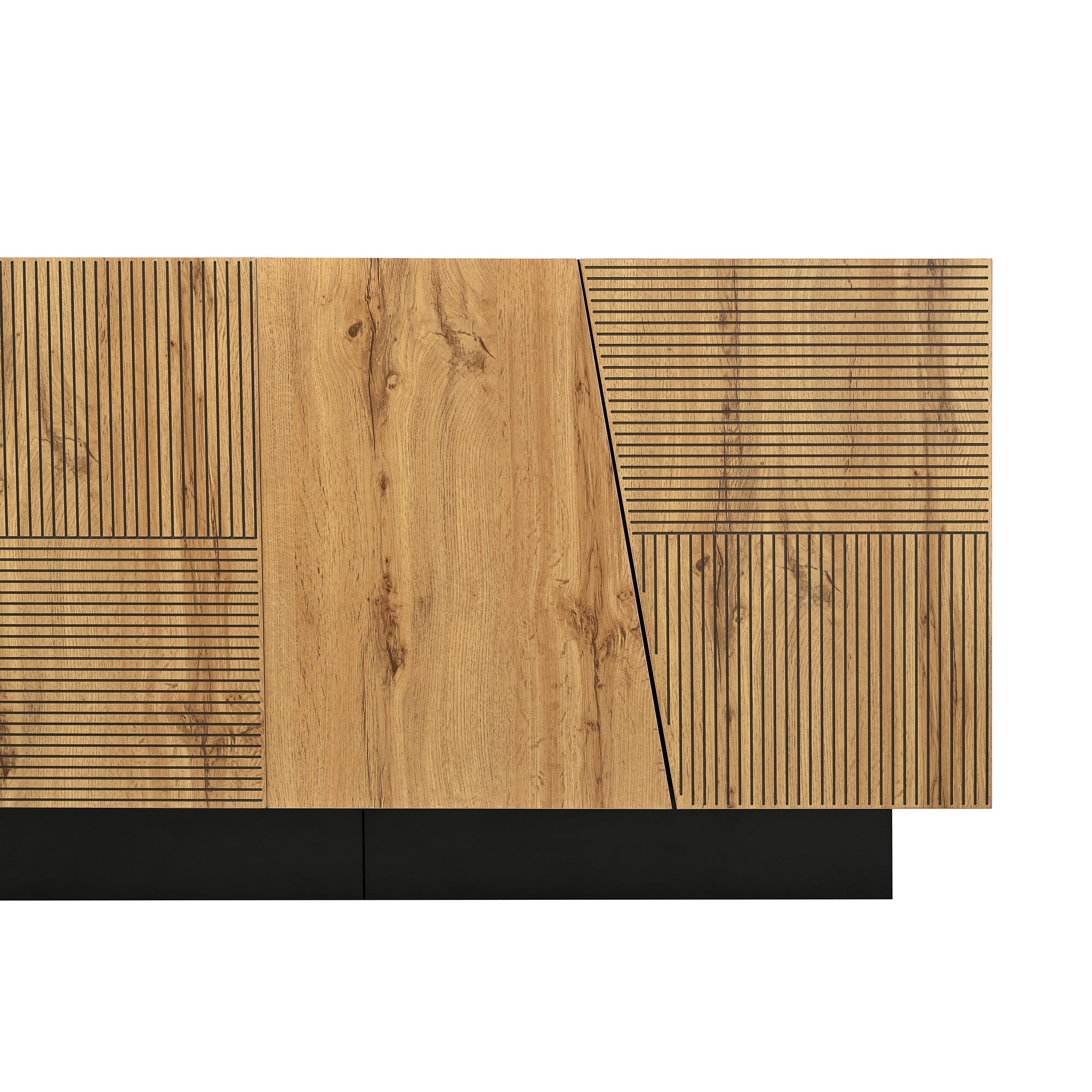 Logidon dressoir 160 cm zwart houtlook verstelbare planken