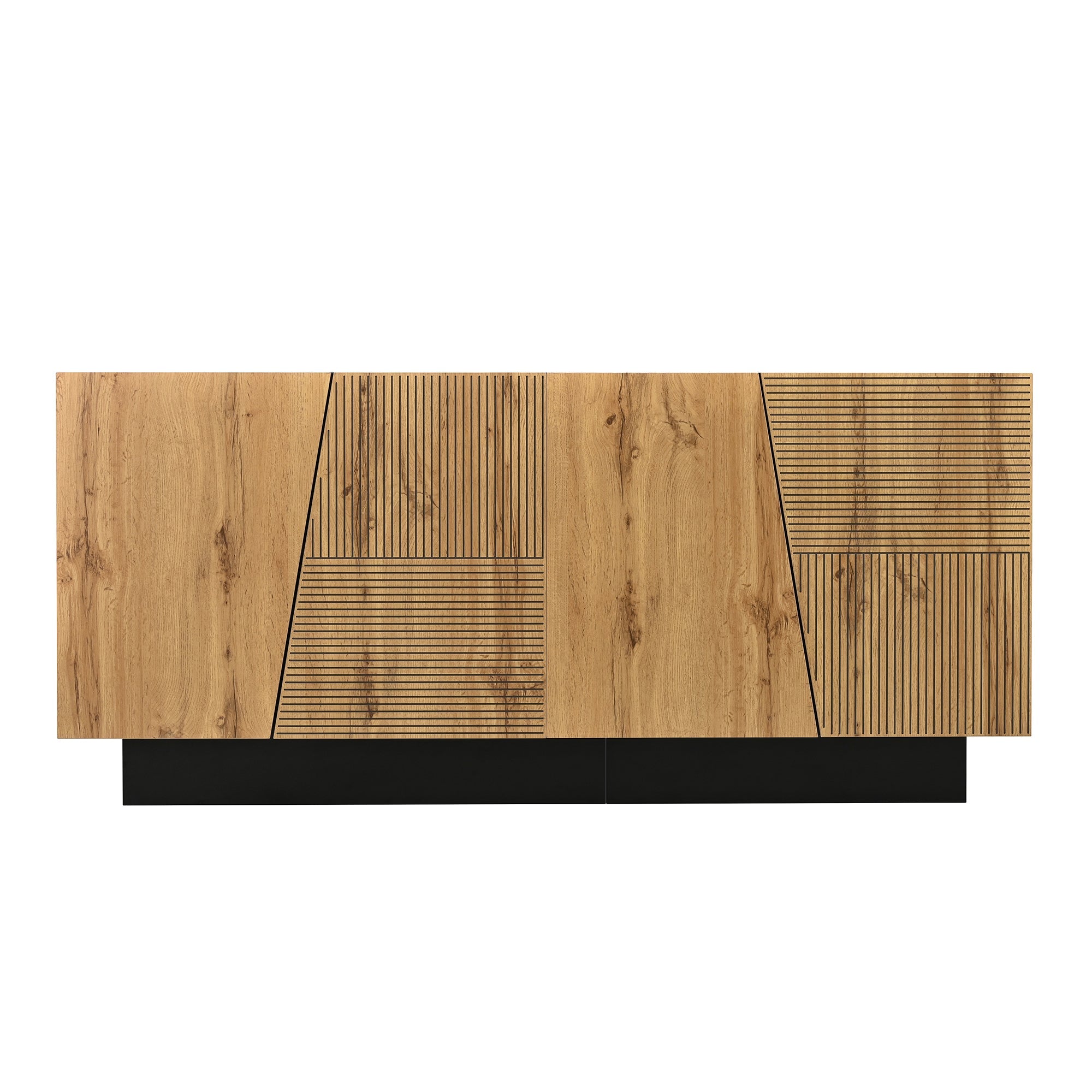 Logidon dressoir 160 cm zwart houtlook verstelbare planken