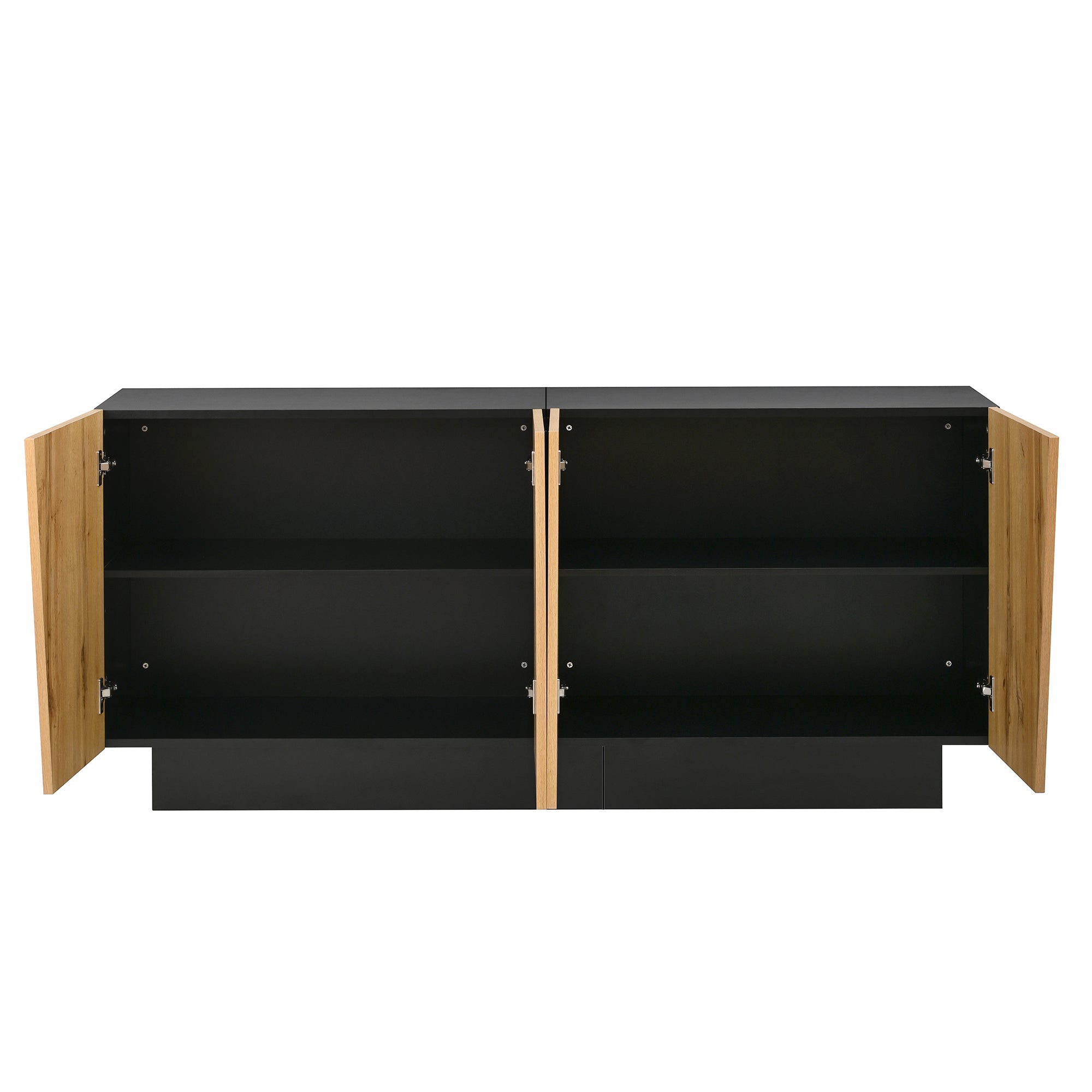 Logidon dressoir 160 cm zwart houtlook verstelbare planken