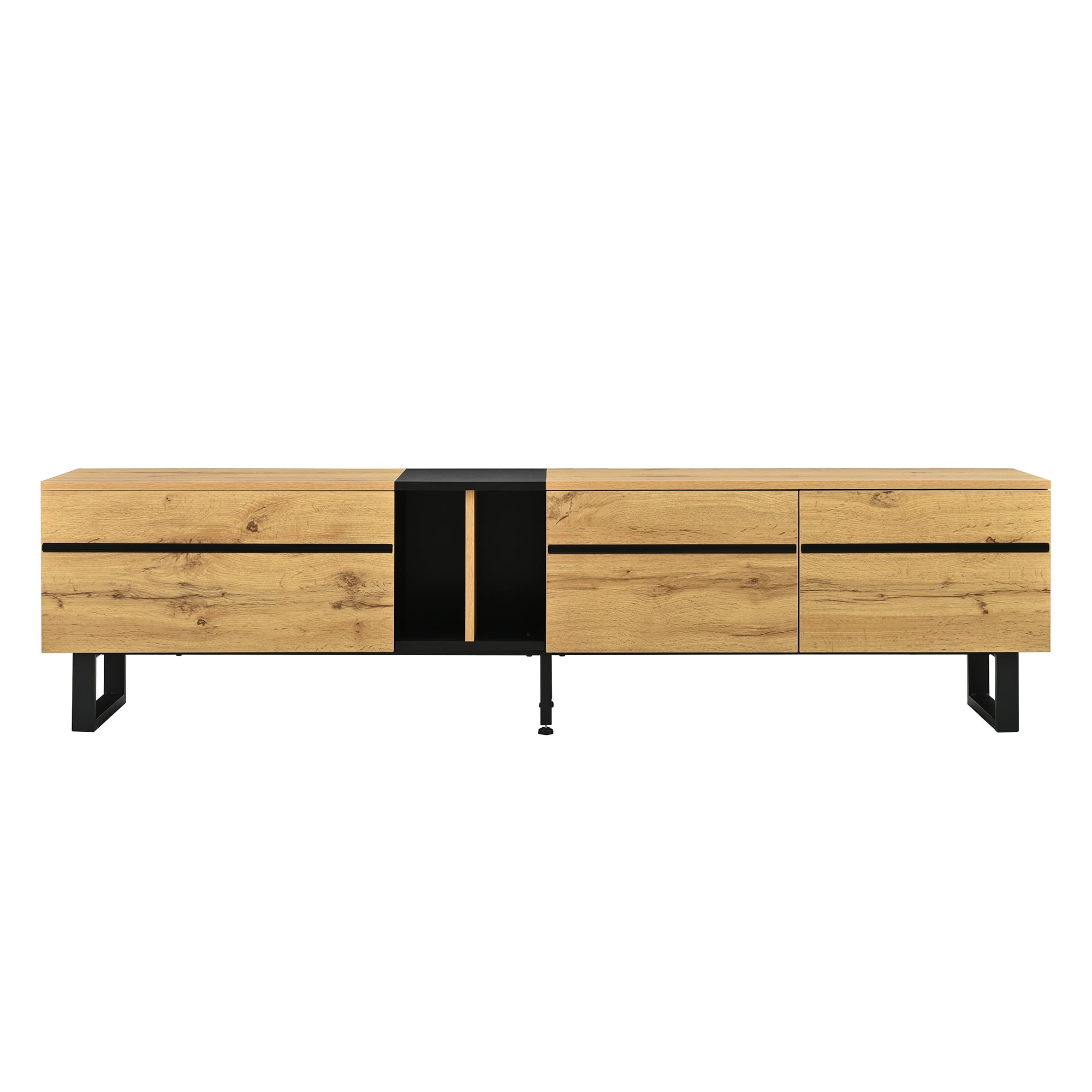 Logidon Modern TV-lowboard 180 cm Bruin met inklapbaar vak Open vakken
