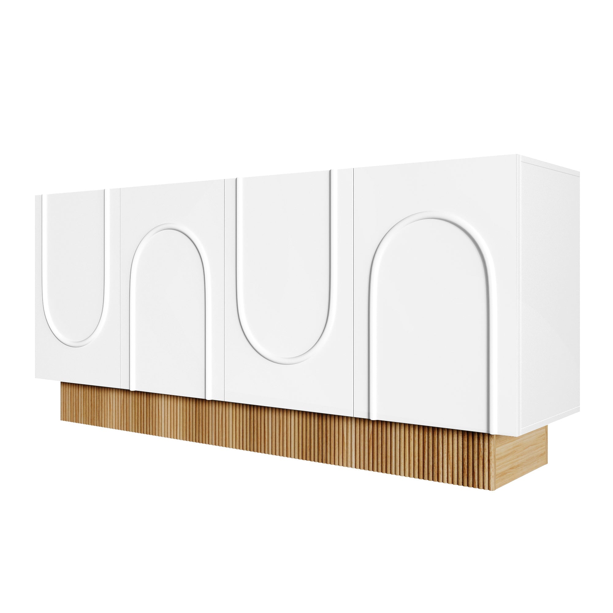 Logidon dressoir 160x38x75 cm wit met U-reliëf design