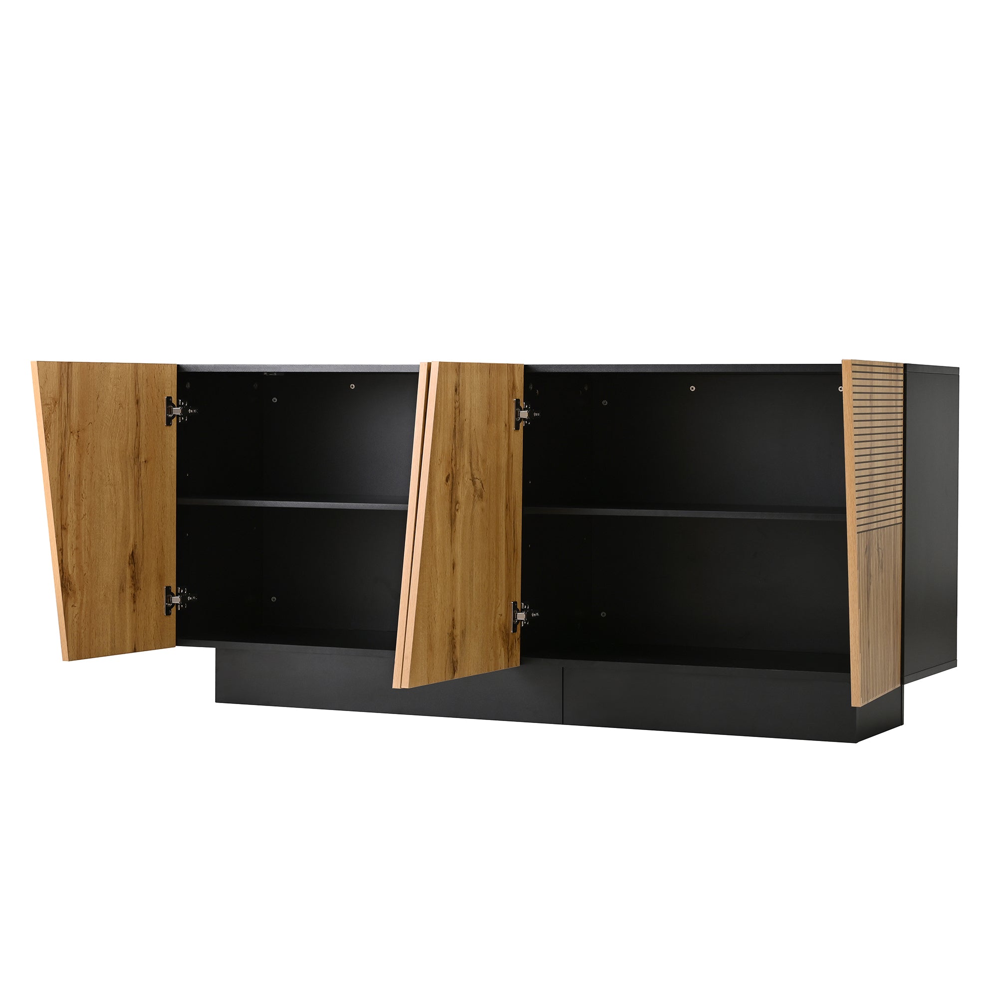 Logidon dressoir 160 cm zwart houtlook verstelbare planken