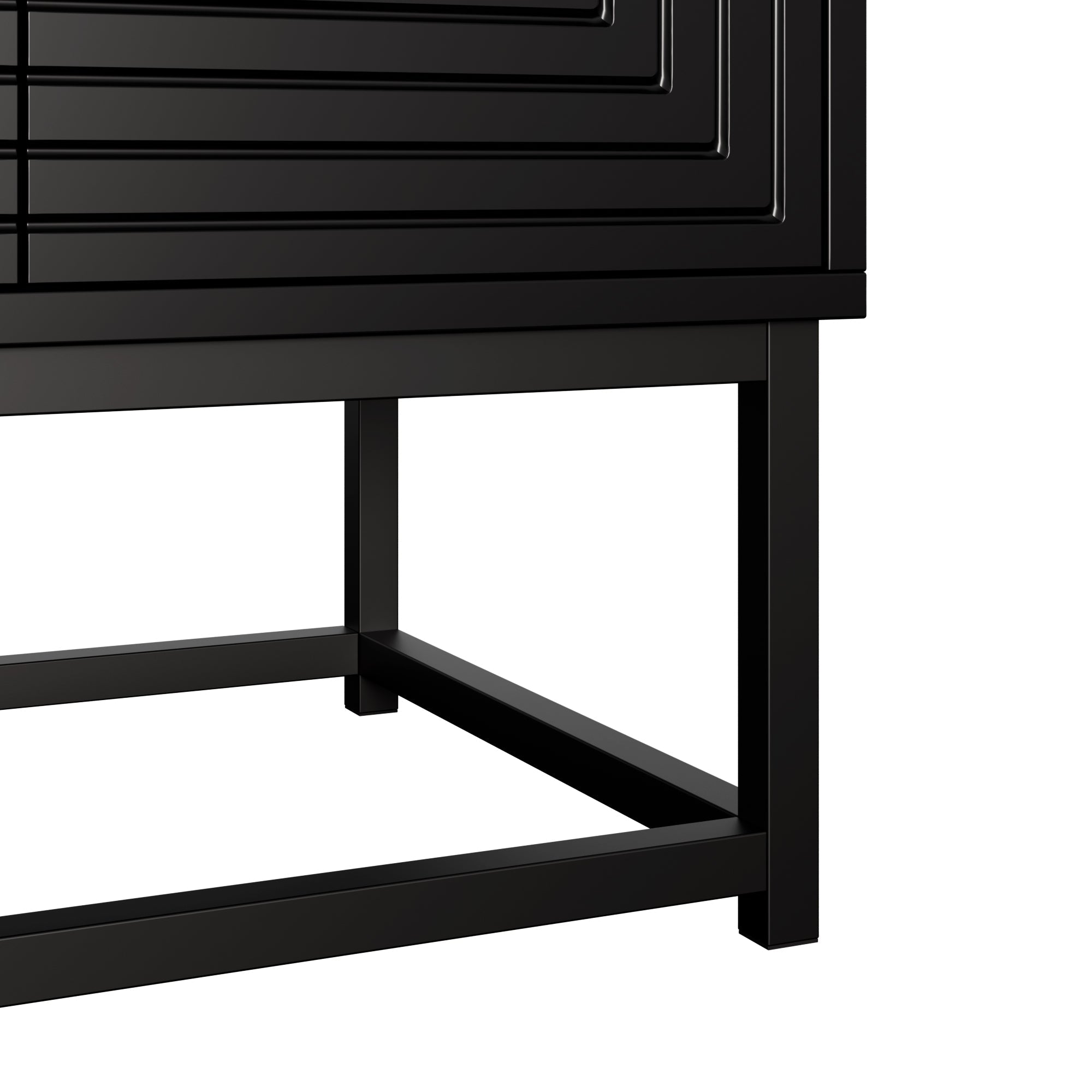 Logidon Moderne Zwarte Dressoirkast 3 Dubbele Deuren 160x38x75,5CM