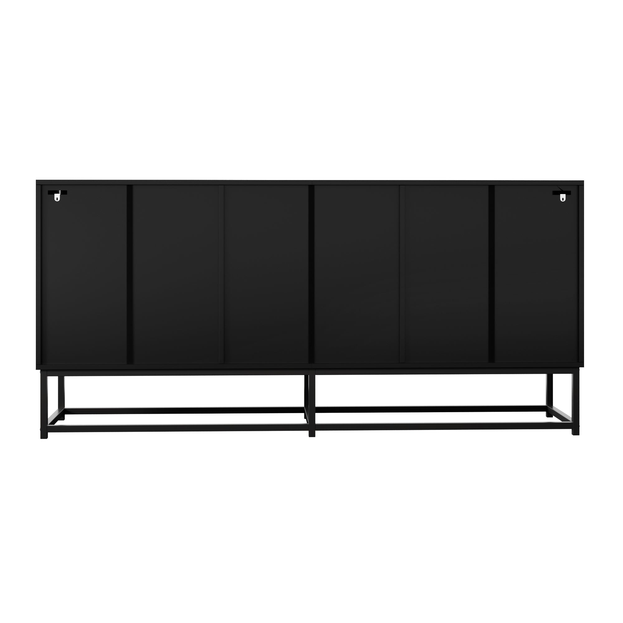 Logidon Moderne Zwarte Dressoirkast 3 Dubbele Deuren 160x38x75,5CM