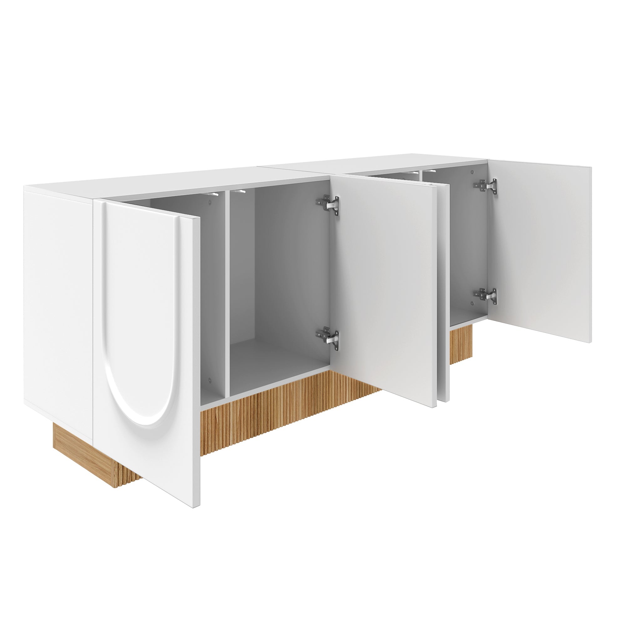 Logidon dressoir 160x38x75 cm wit met U-reliëf design