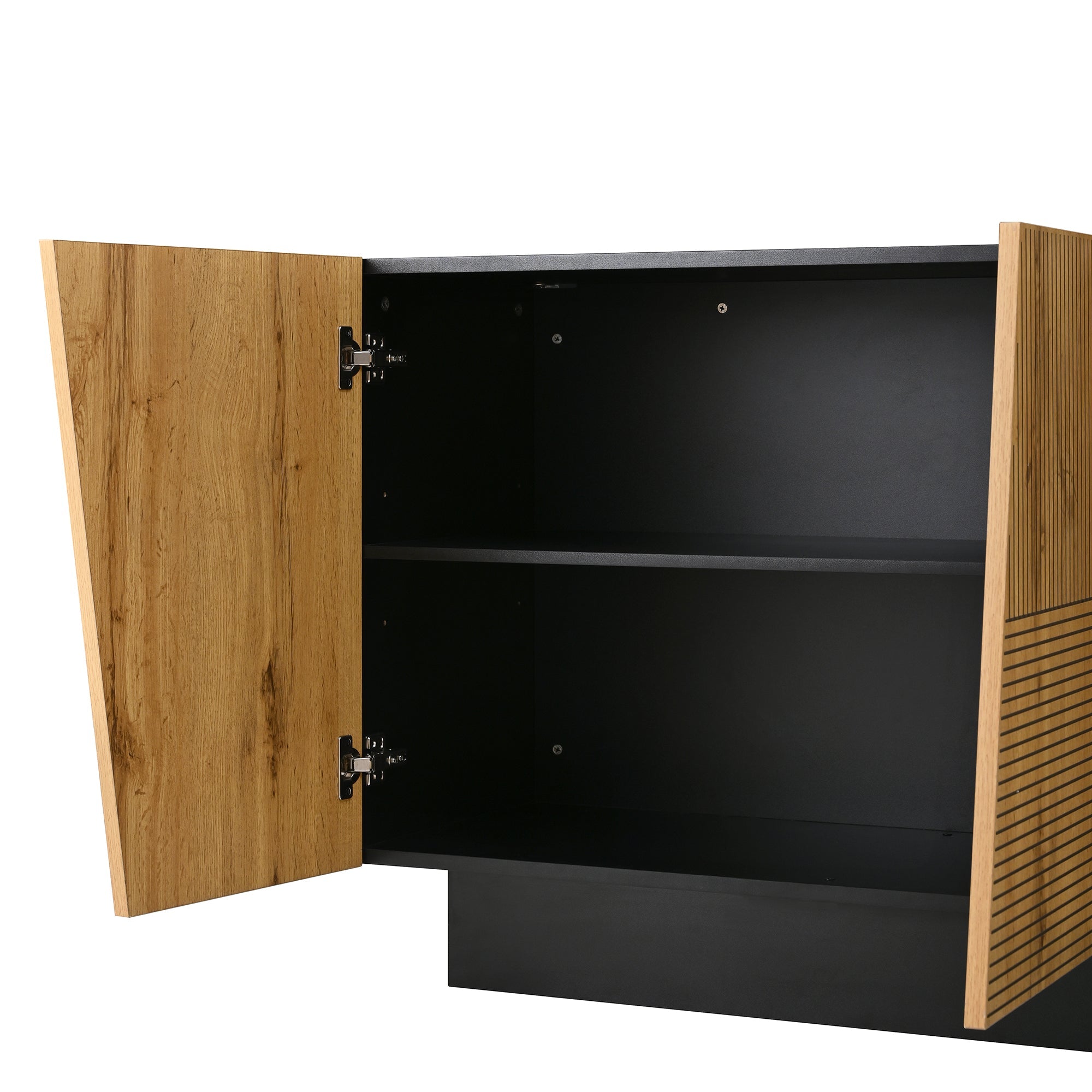 Logidon dressoir 160 cm zwart houtlook verstelbare planken