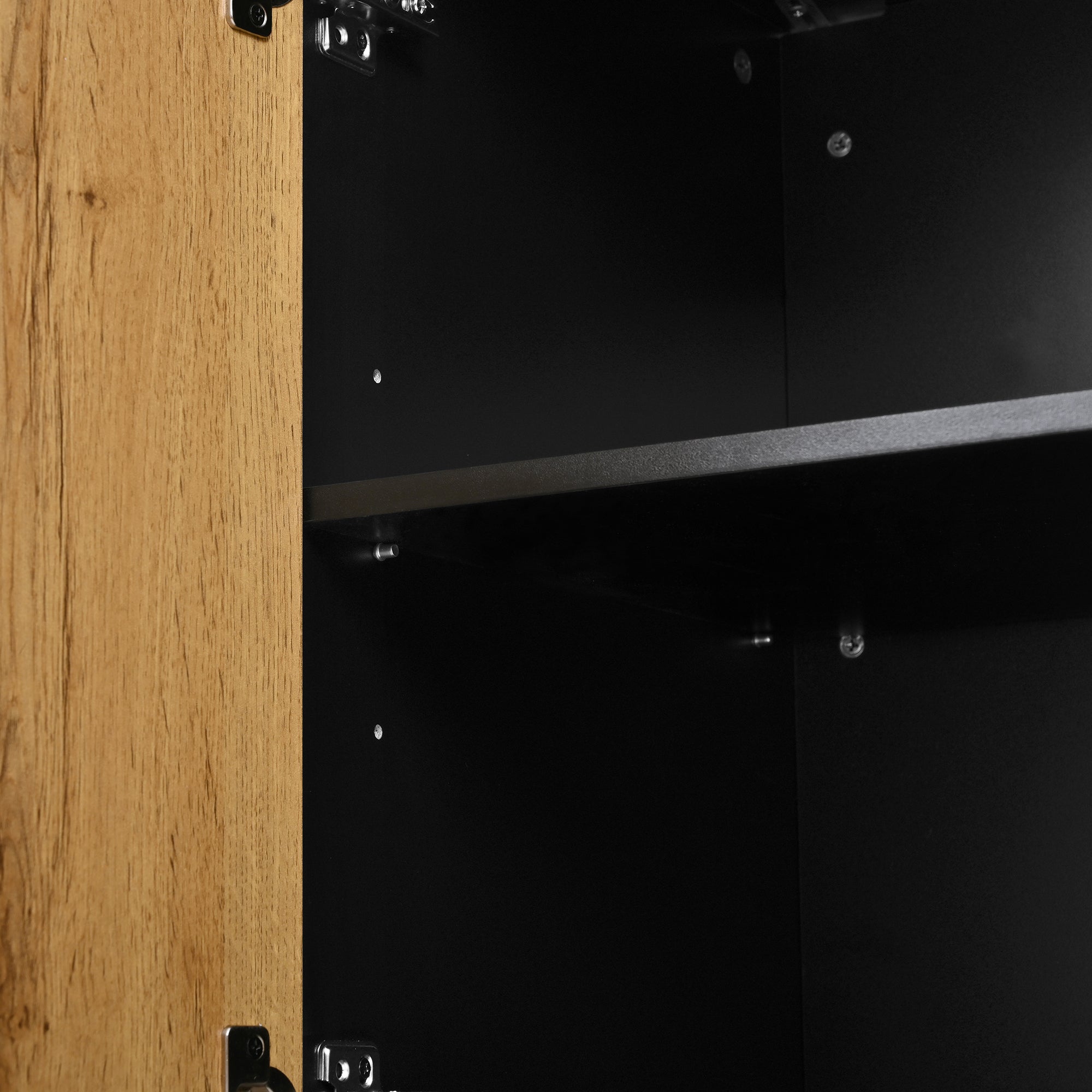 Logidon dressoir 160 cm zwart houtlook verstelbare planken