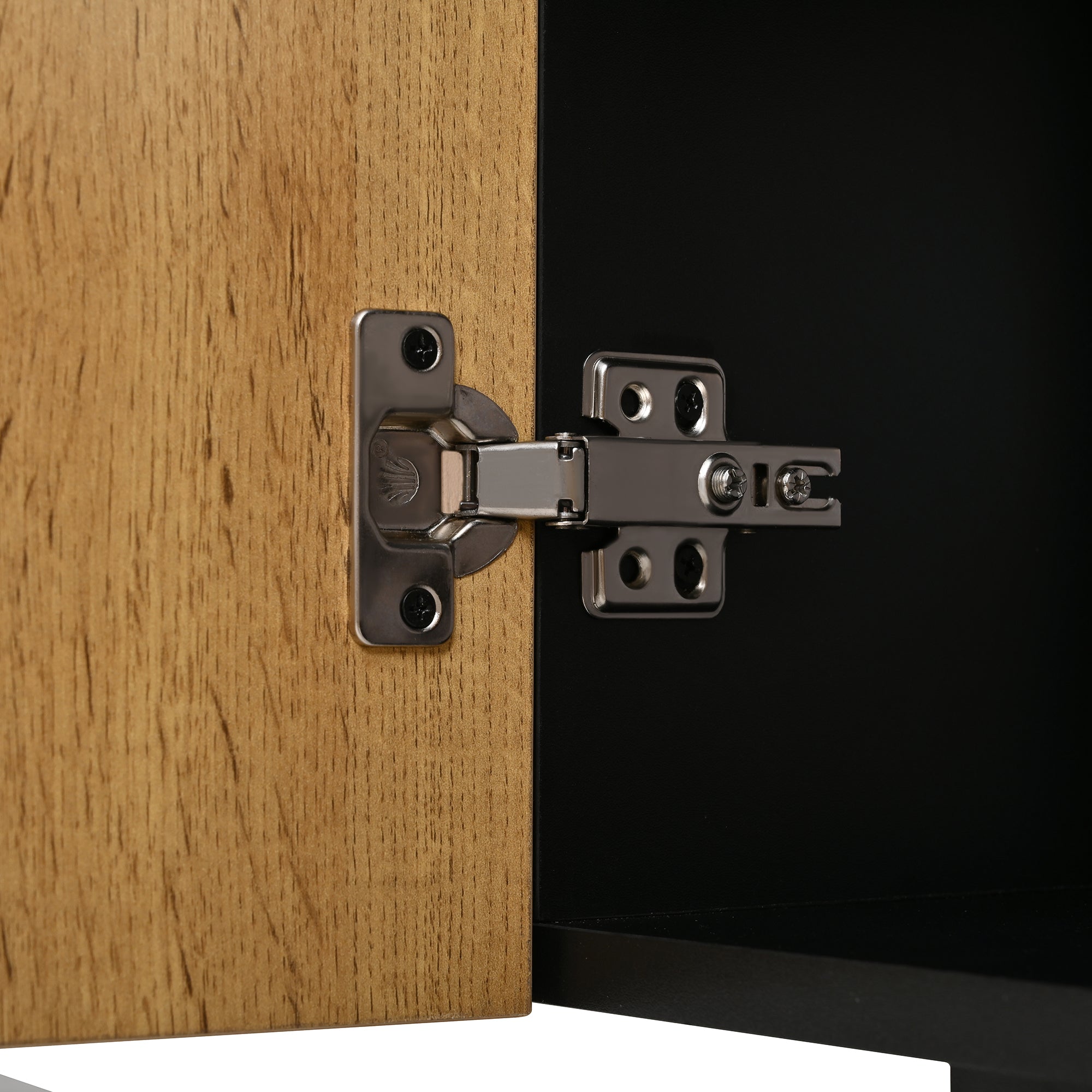 Logidon dressoir 160 cm zwart houtlook verstelbare planken