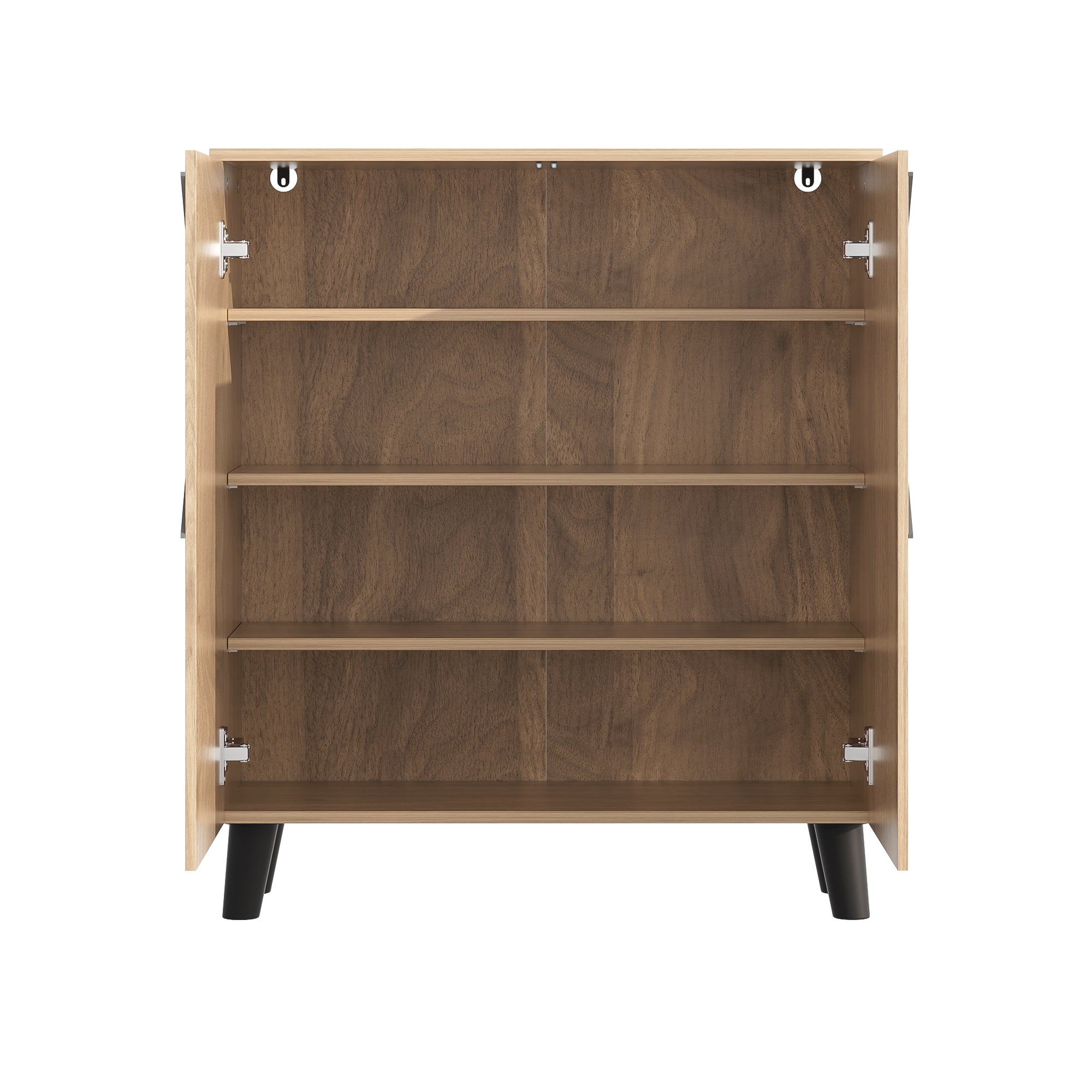 Logidon schoenenkast met modern rotanpatroon, 80 cm x 32 cm x 91 cm