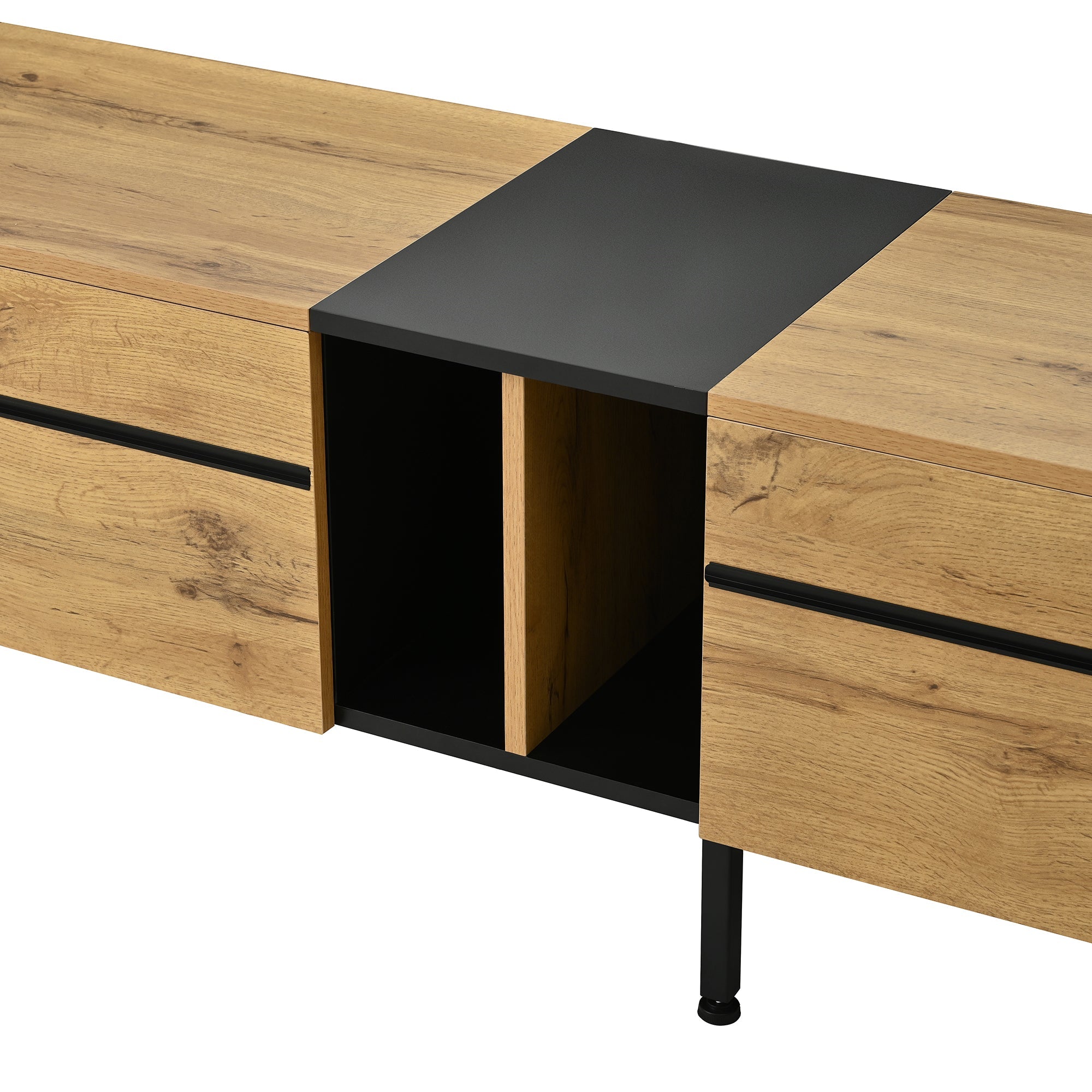 Logidon Modern TV-lowboard 180 cm Bruin met inklapbaar vak Open vakken