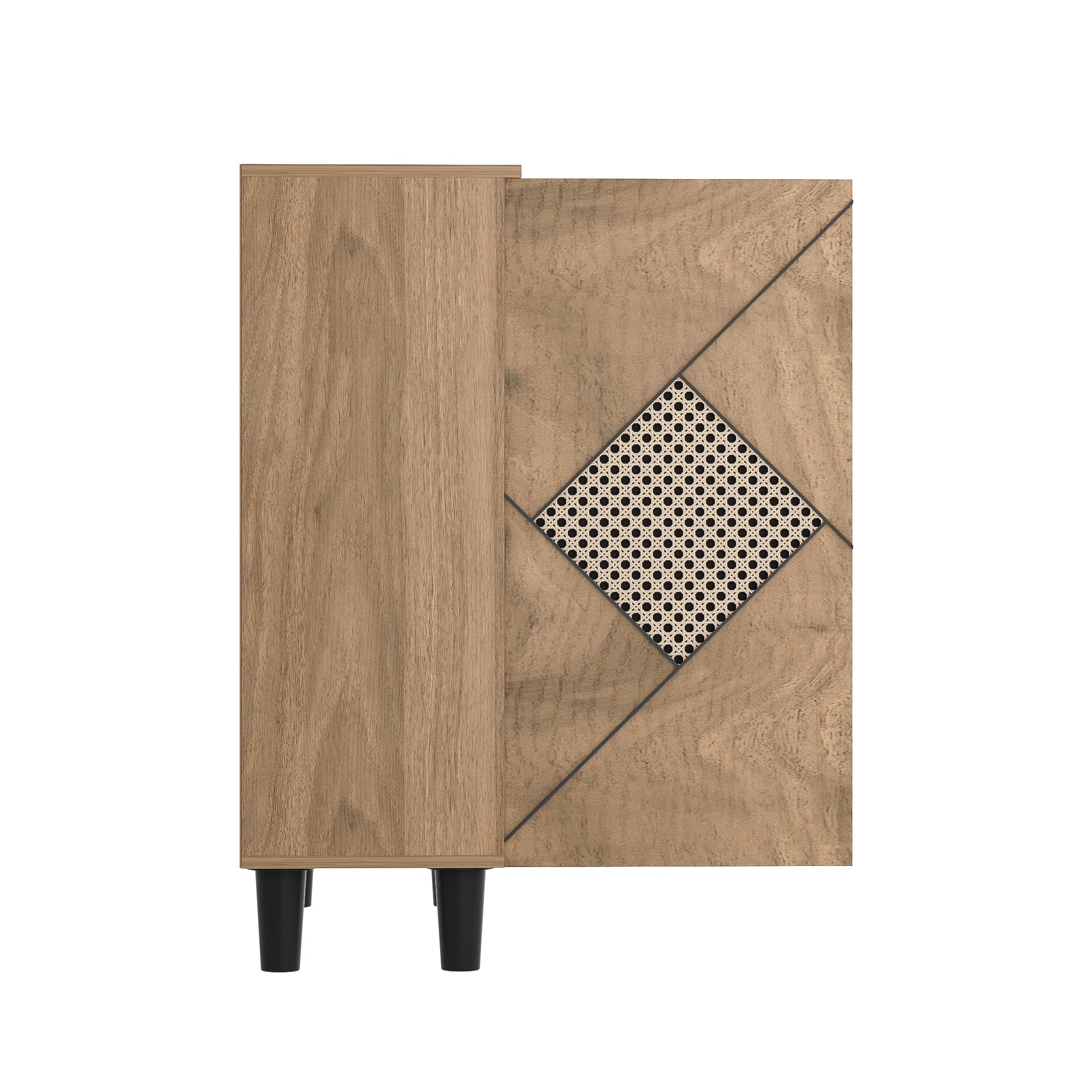 Logidon schoenenkast met modern rotanpatroon, 80 cm x 32 cm x 91 cm