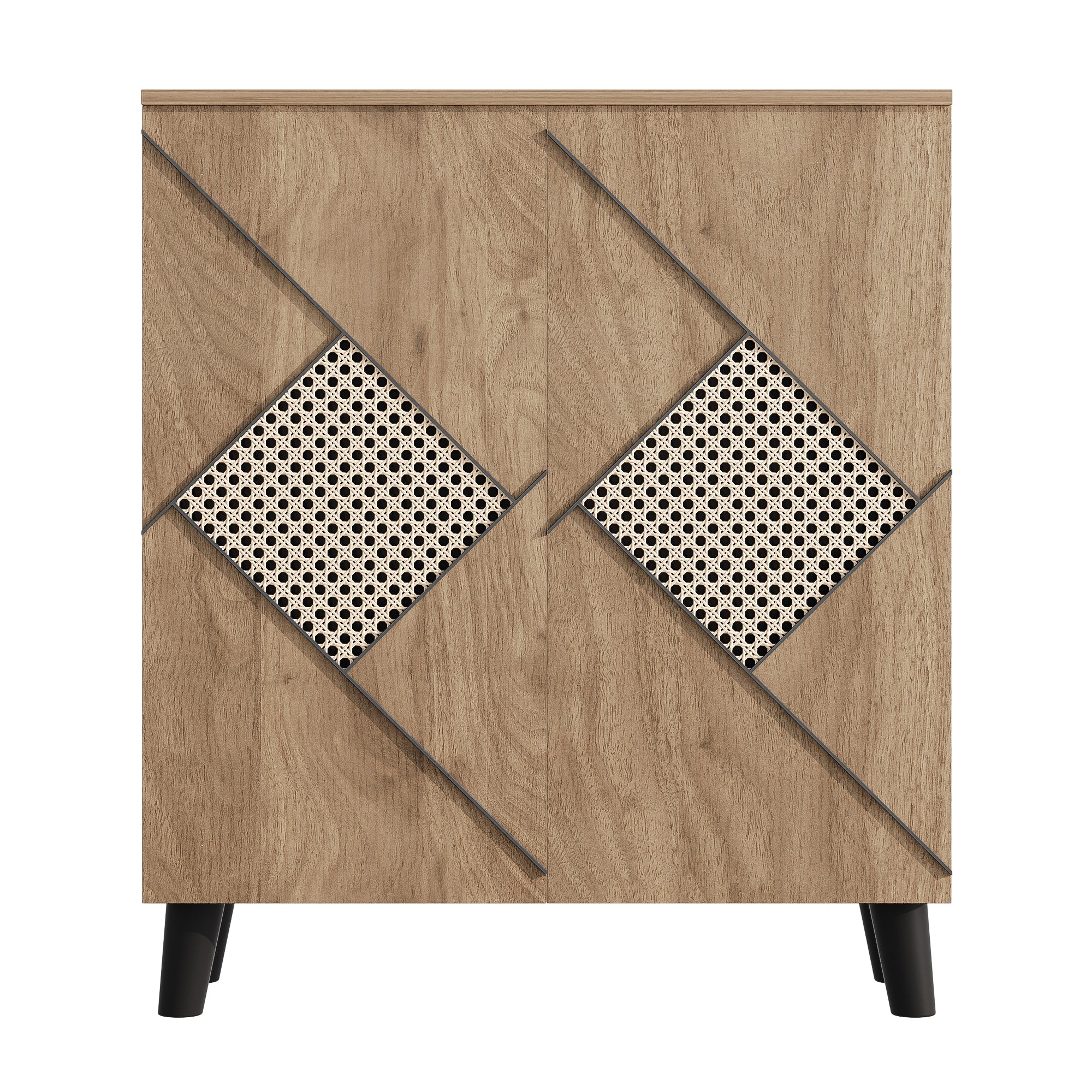 Logidon schoenenkast met modern rotanpatroon, 80 cm x 32 cm x 91 cm