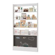 Logidon prentenboekenplank wit anti-tip zwart bord 100 x 10 x 180 cm