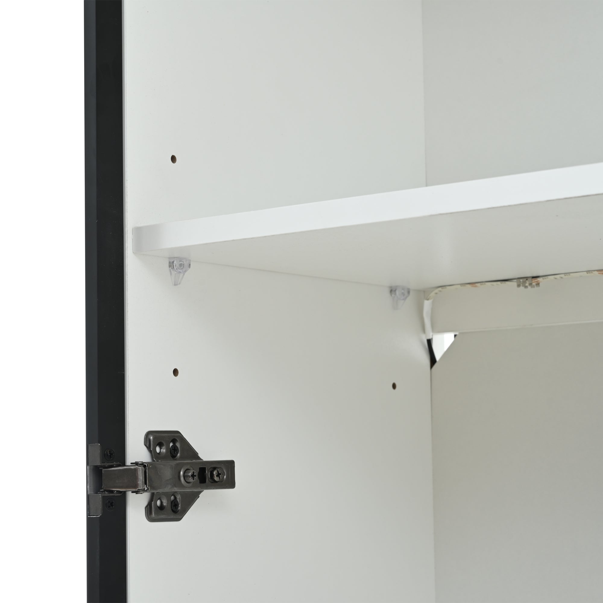 Logidon showcase 80x35x200 white glass doors LED lighting wine rack