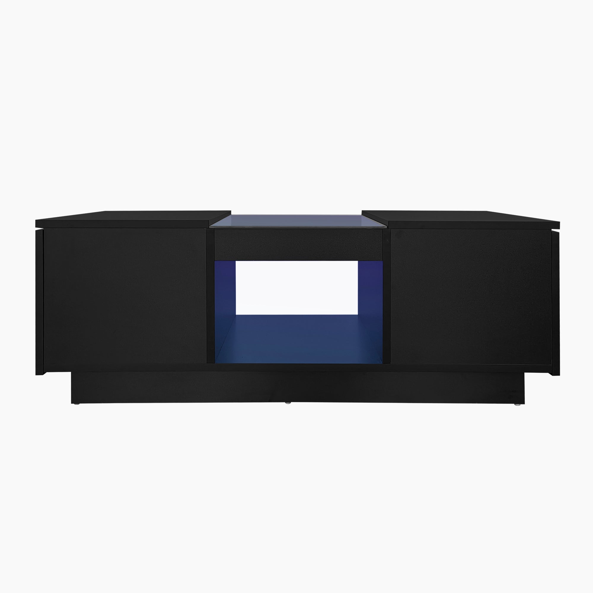 Logidon Zwarte salontafel 100x50x35,5 cm glaspanelen LED