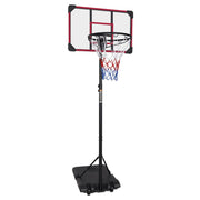 Logidon Draagbare Basketbalstandaard 170-213cm Rood Zwarte Wielen