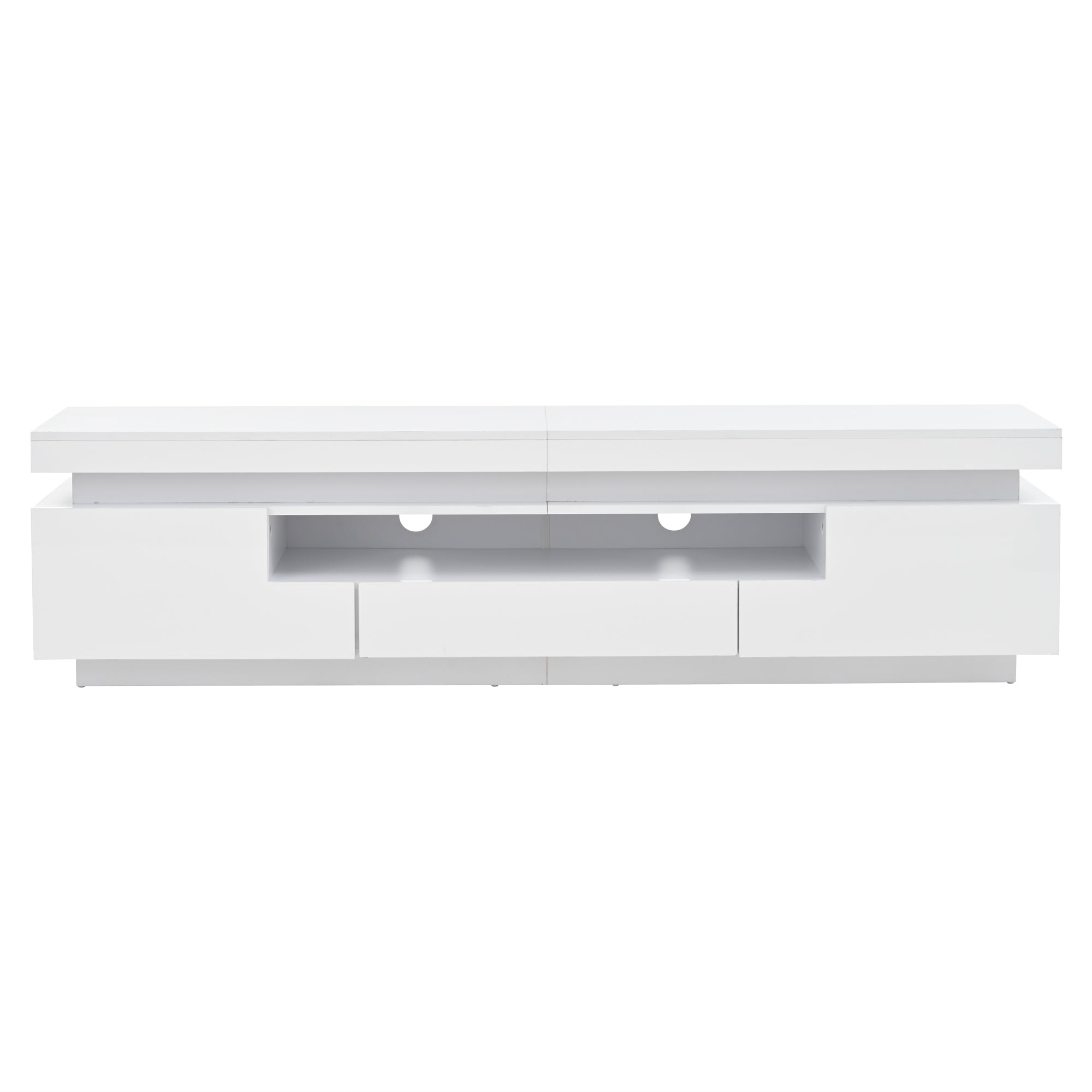 Logidon wit hoogglans LED lowboard 175x38x45 cm met 2 kasten