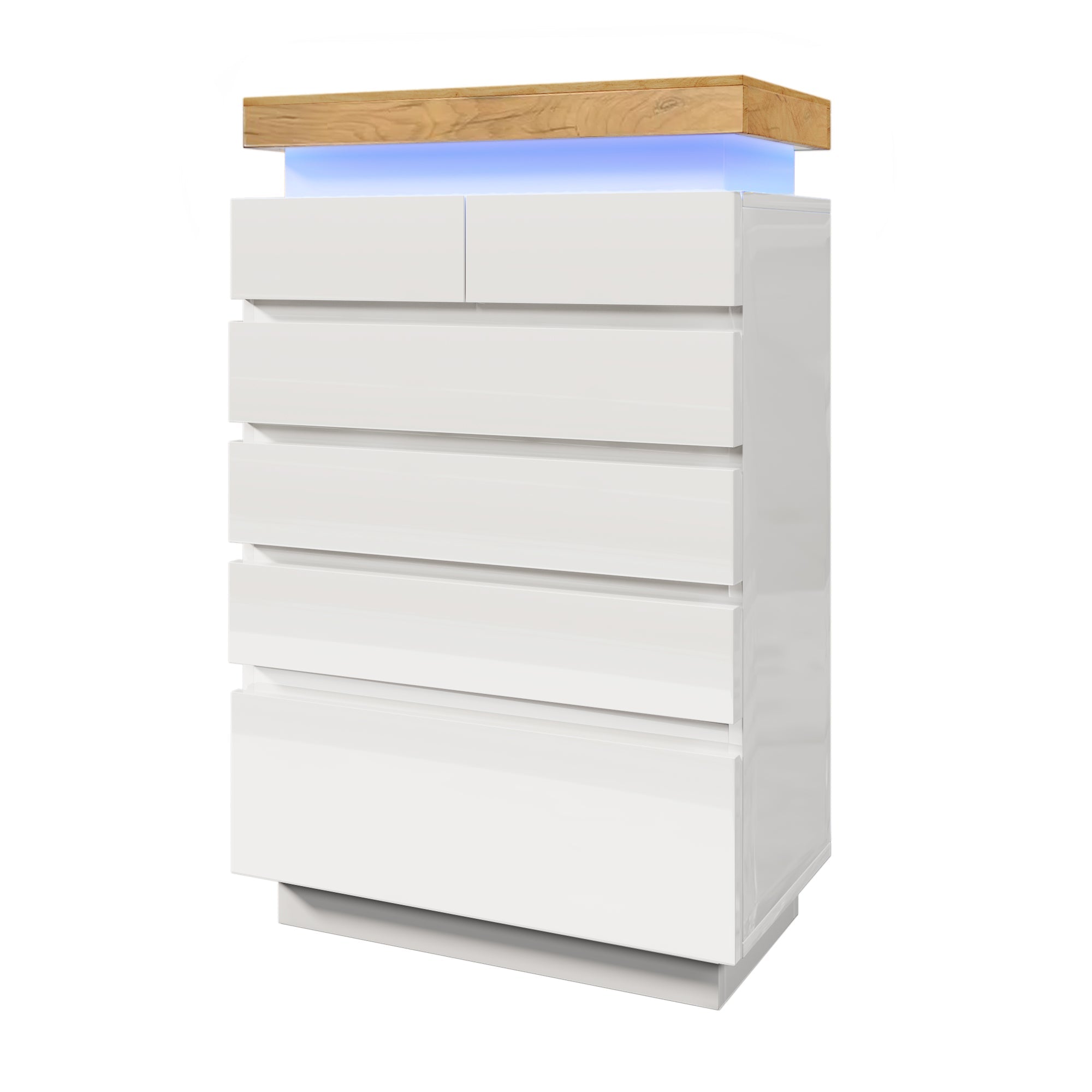 Logidon sideboard 6 drawers white 115x73x39 cm LED app control