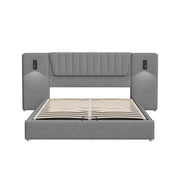 Logidon gestoffeerd bed 180x200 cm grijs met extra lange rugleuning