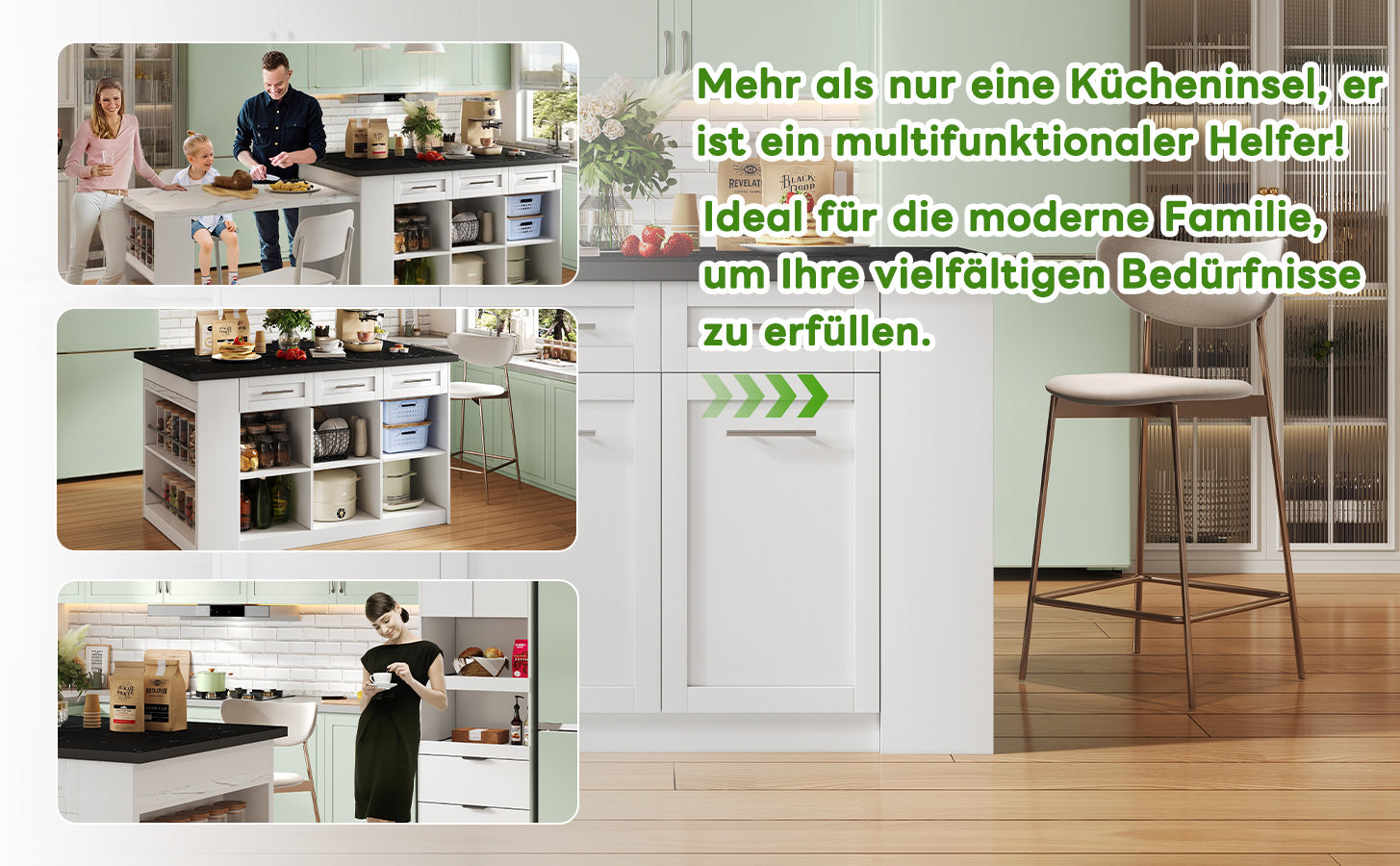 Logidon keukeneiland 150x96 cm wit met marmeren blad uitschuifbare eettafel