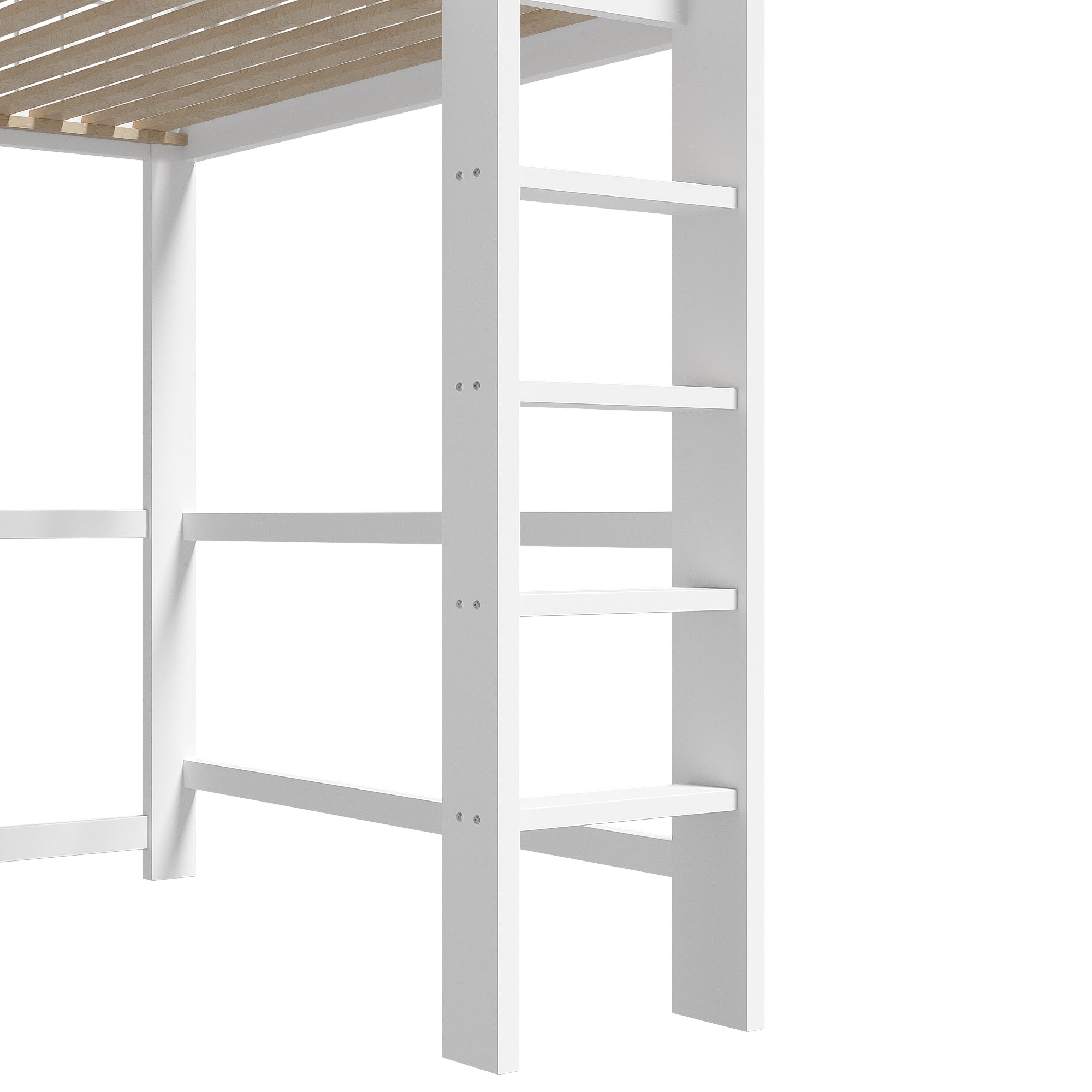 Logidon hoogslaper 140x200 cm met bureau en opbergruimte wit