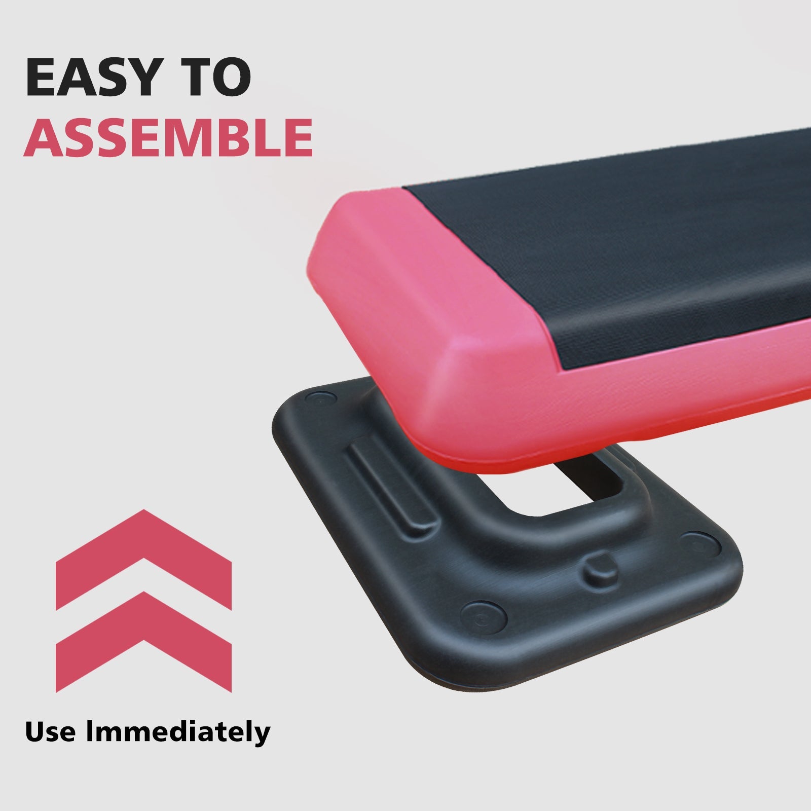 Logidon Verstelbare Aerobic Stepper 76 cm Rood Zwart Met 2 Verhogers