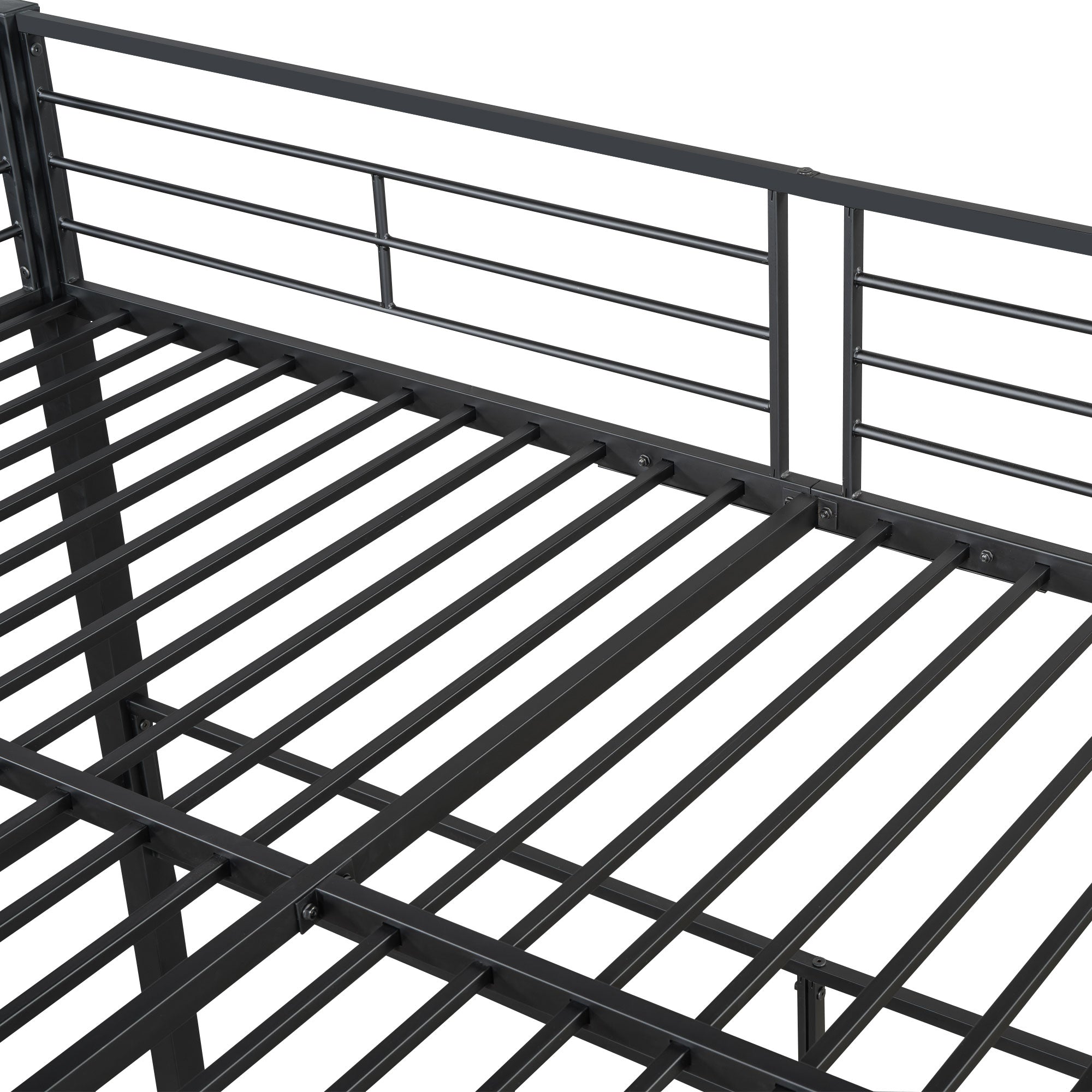 Logidon hoogslaper 140x200 met veiligheidsladder metalen frame zwart