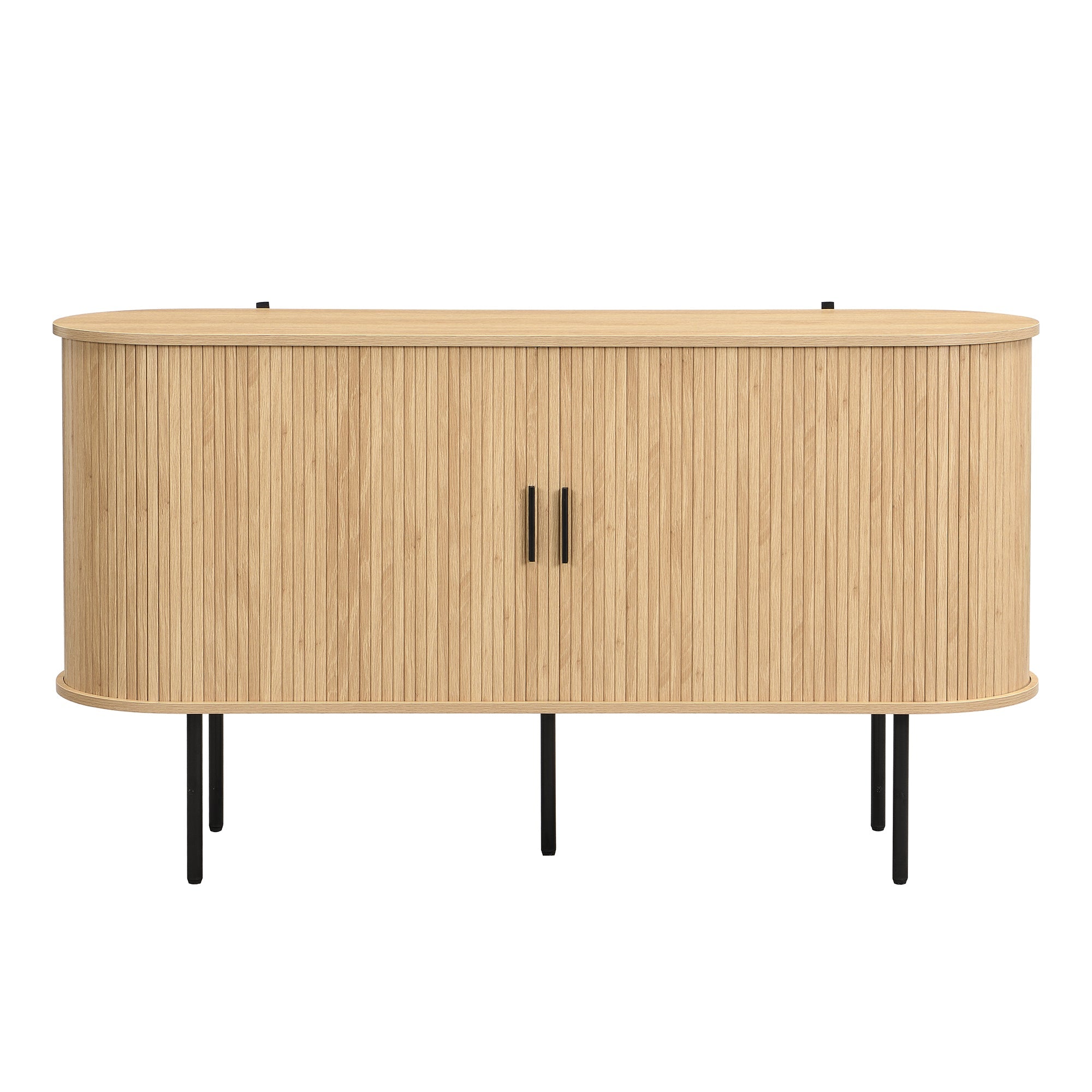 Logidon Modern MDF dressoir met rolluikdeuren en aluminium handgrepen