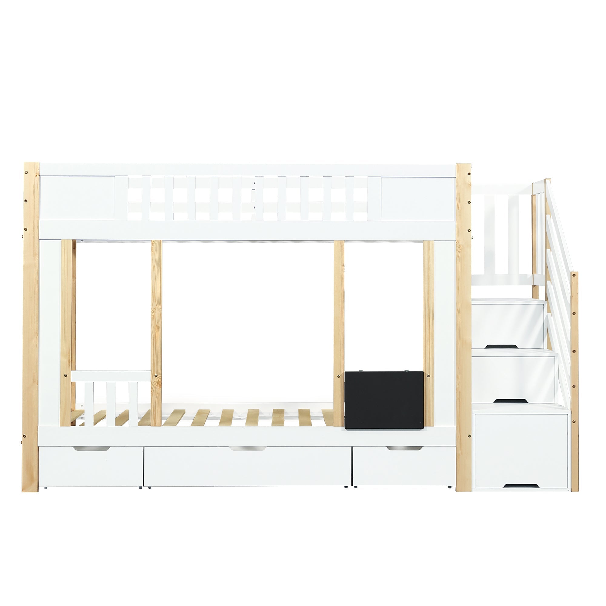 Logidon stapelbed kinderhoogslaper met trapkast opbergruimte 90x200
