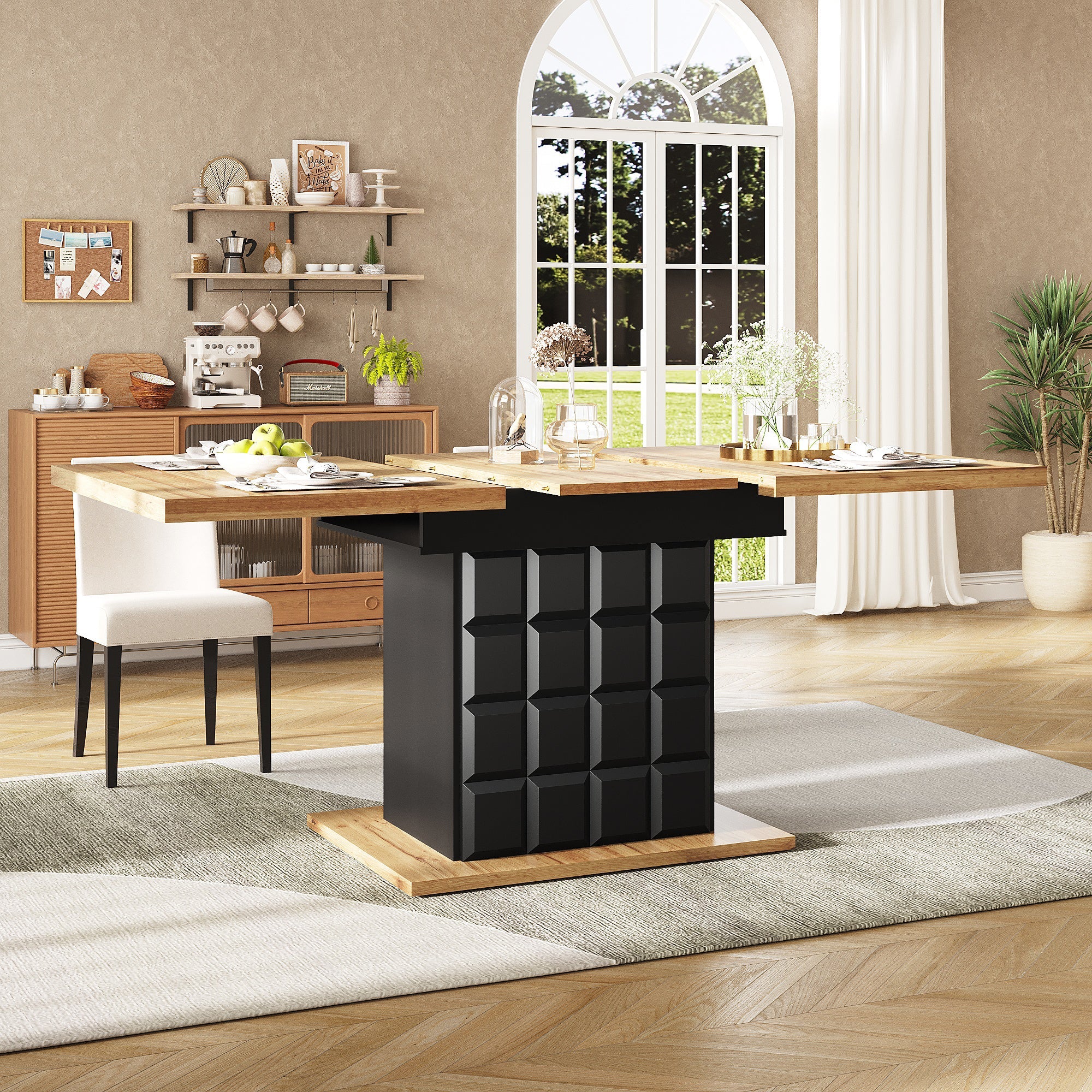 Logidon uitschuifbare eettafel 110-140 centimeter telescopisch naturel MDF
