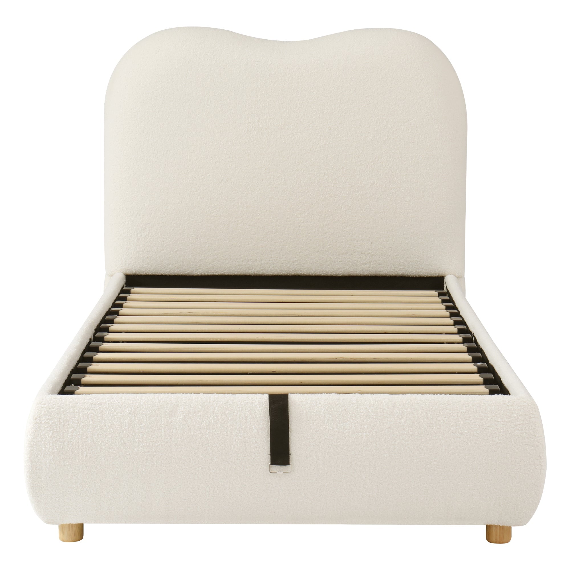 Logidon Hydraulisch Kinderbed 90 x 200 cm met Opbergruimte Beige Bouclé