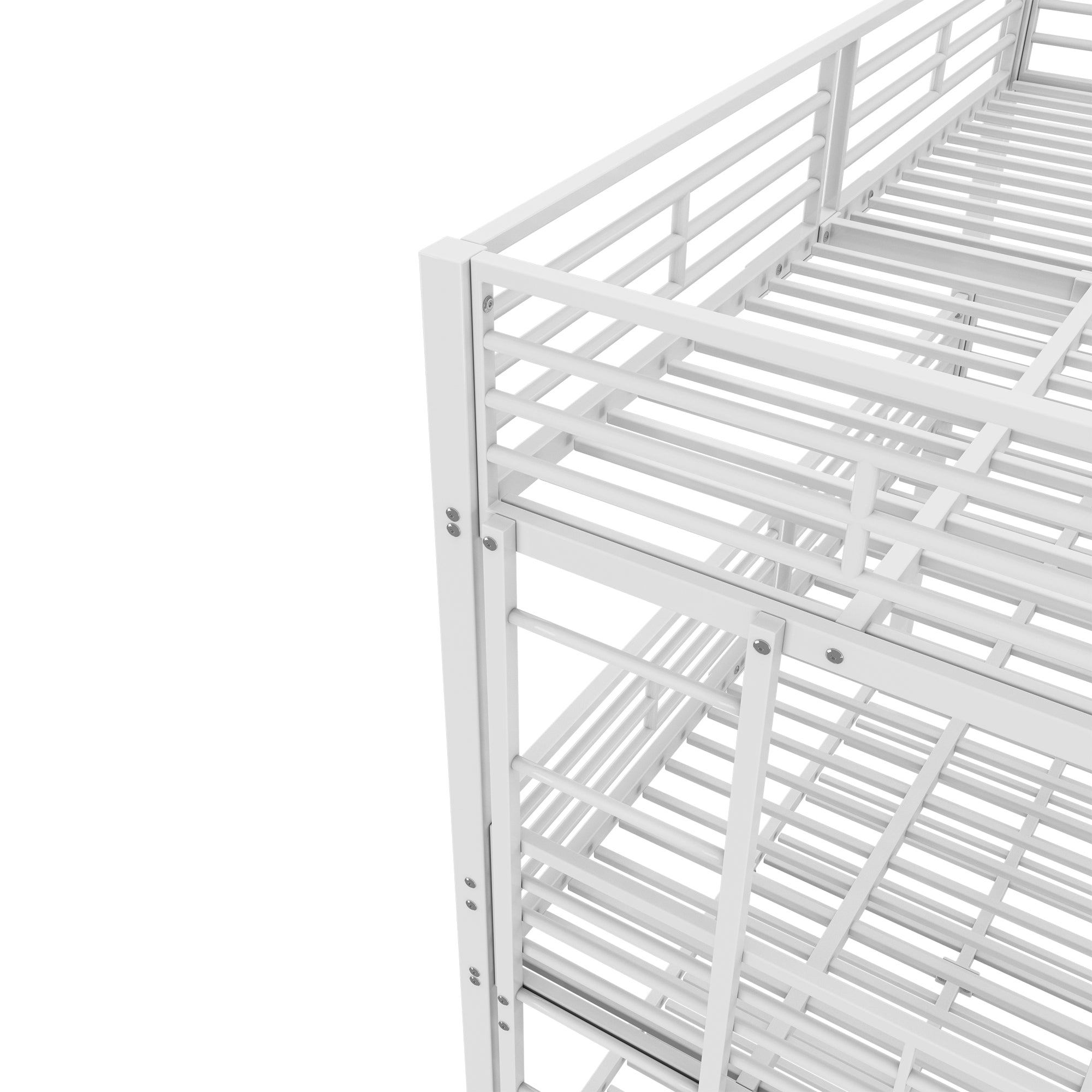 Logidon stapelbed 90x200 cm driedubbel metalen bedframe wit