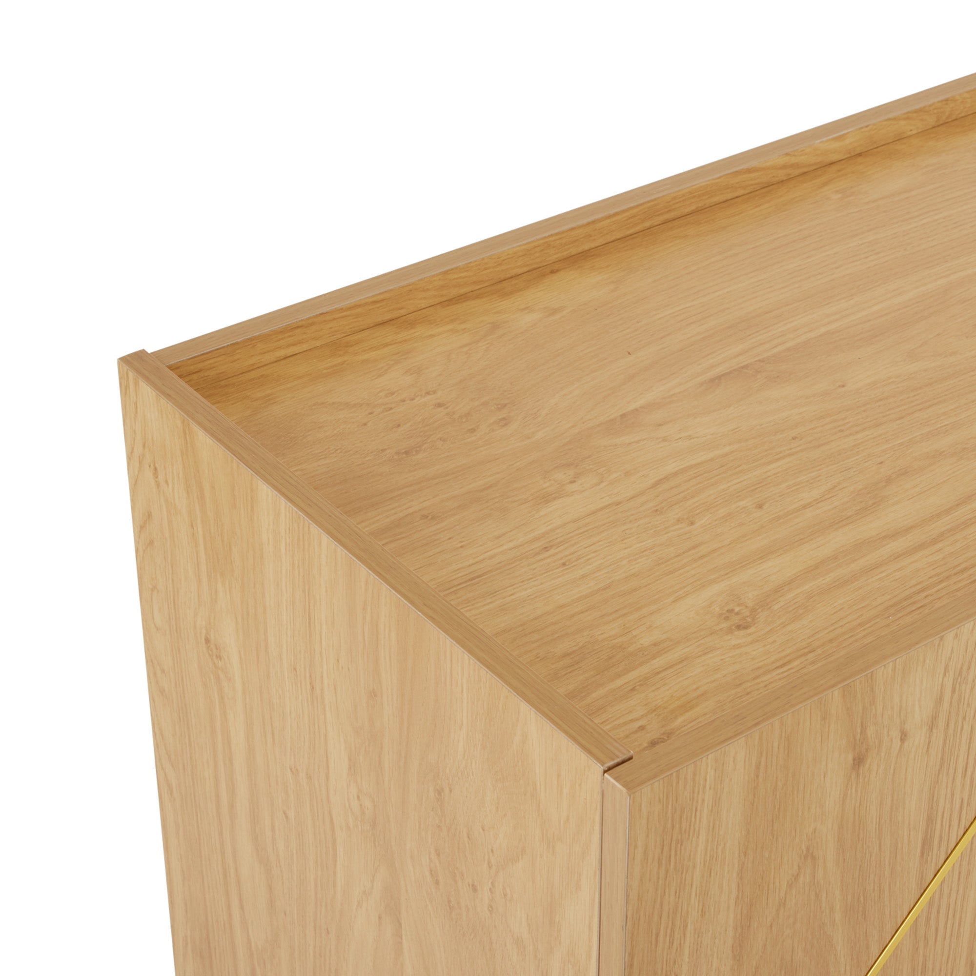 Logidon dressoir naturel hout met metalen inleg en 4 deuren 160 x 40 cm