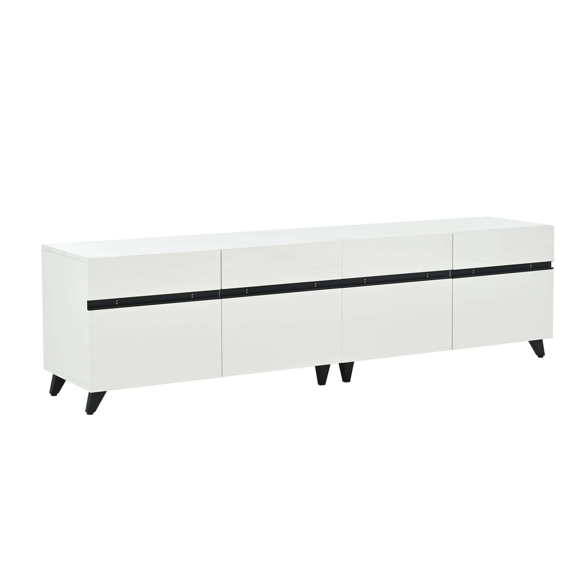 Logidon TV-meubel 180x40x49 cm wit hoogglans 4 kasten