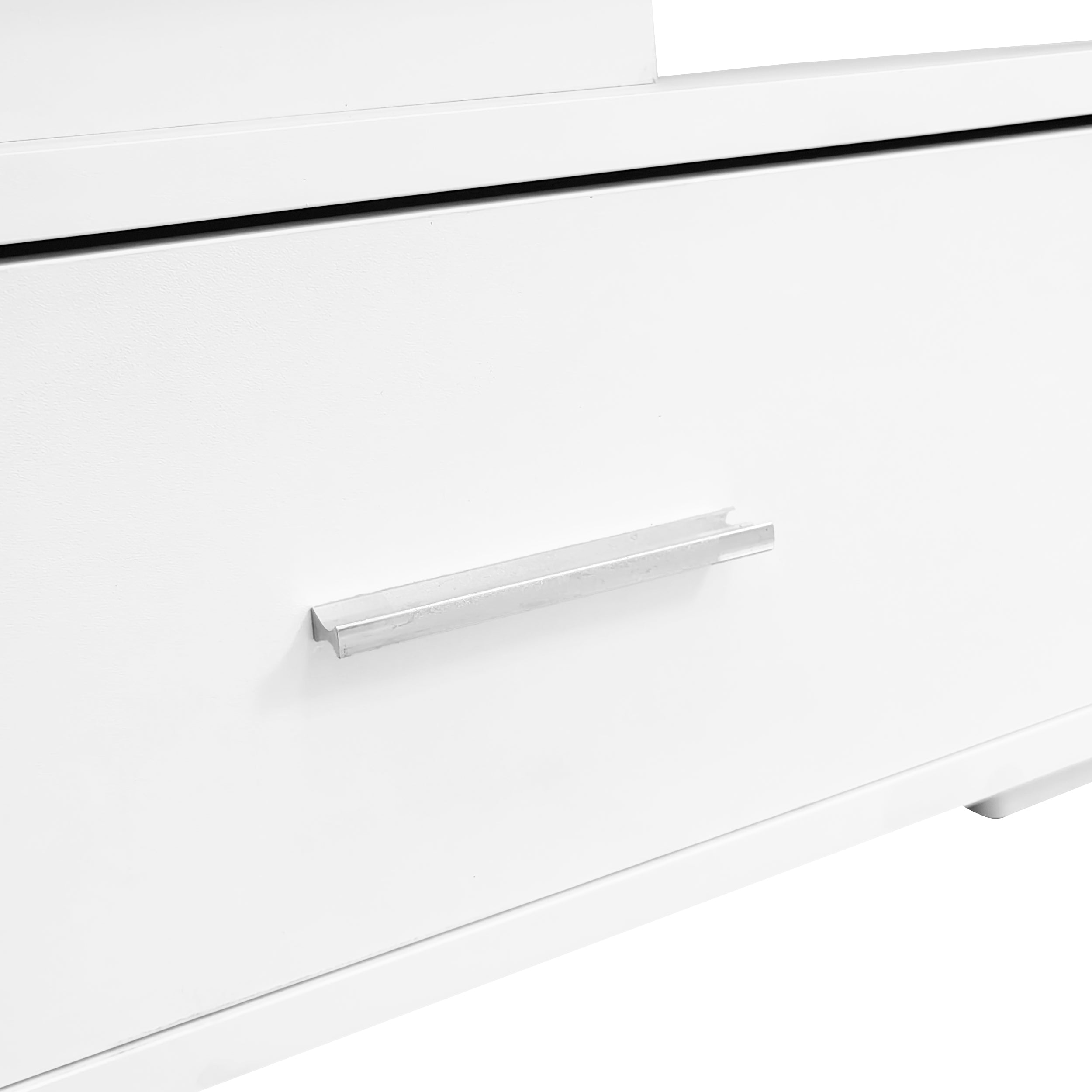 Logidon Hydraulisch in hoogte verstelbare salontafel 100x50x44 cm Wit LED