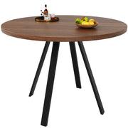 Logidon Ronde Eettafel Diameter 80 cm Walnoot Zwarte Poten