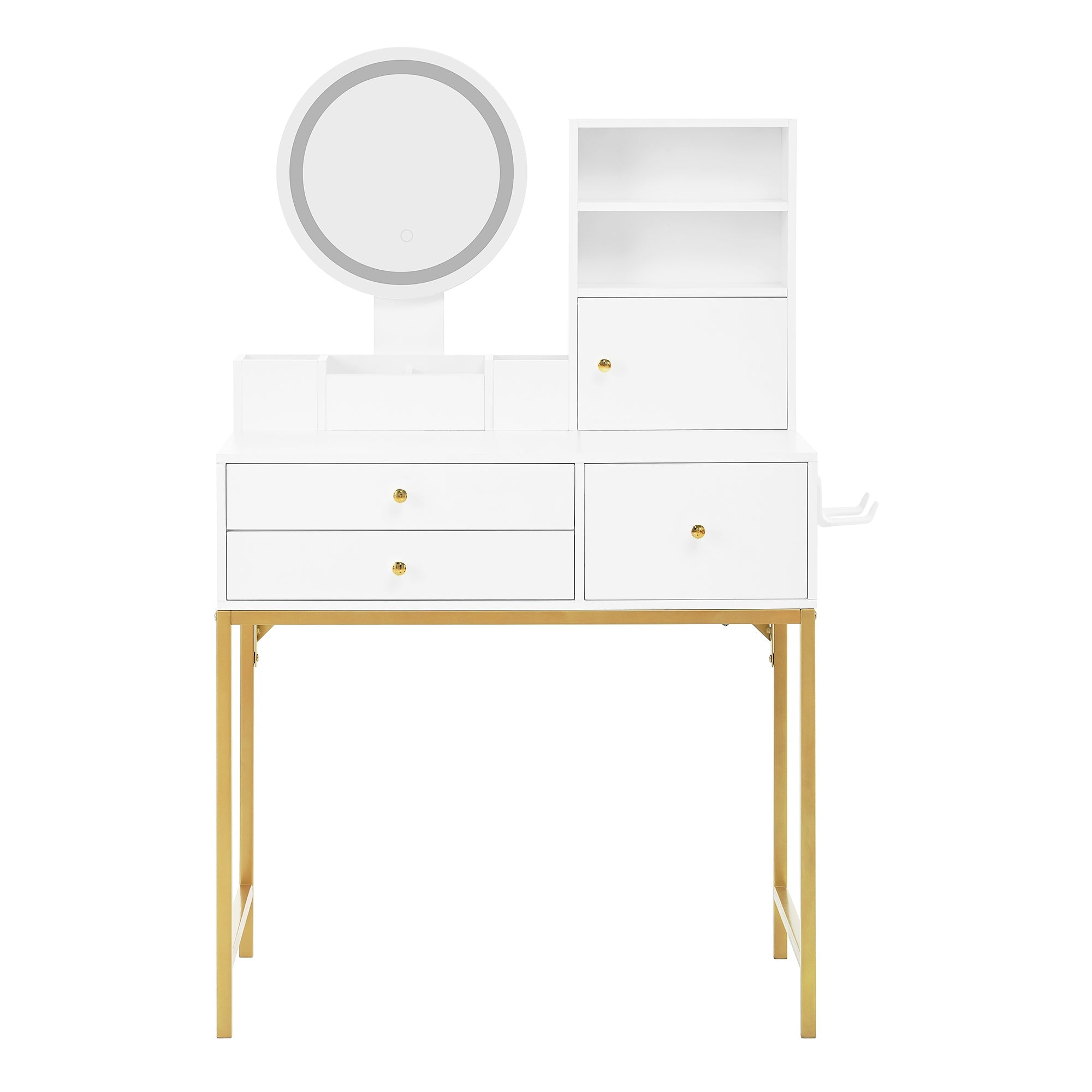 Logidon kaptafel met dimbare LED verlichting wit 80x40x134 cm
