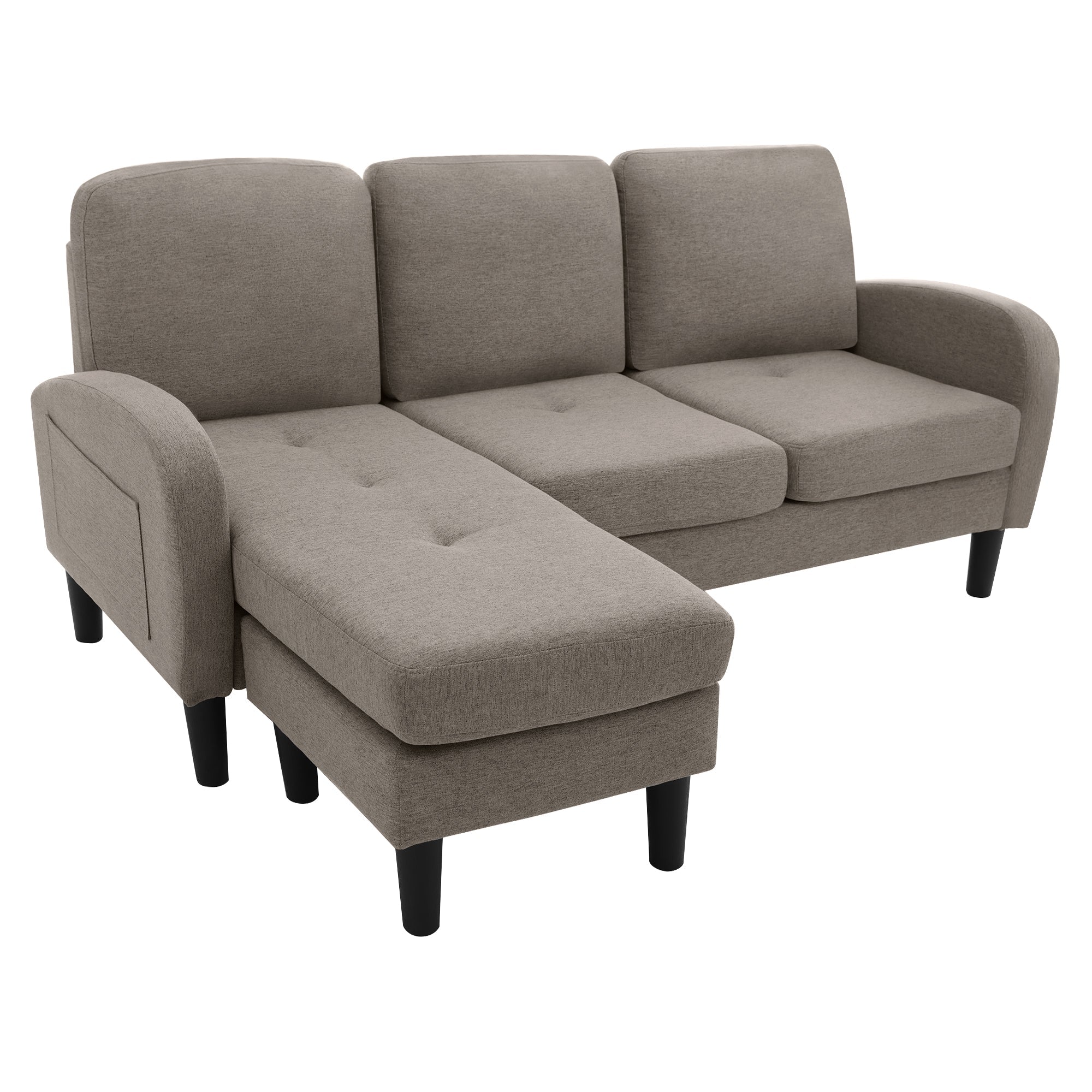 Logidon L-vormige hoekbank met chaise longue 3-zits 185x118x82 cm